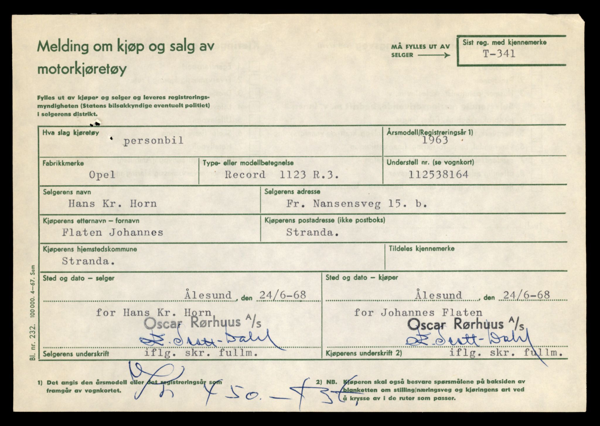 Møre og Romsdal vegkontor - Ålesund trafikkstasjon, AV/SAT-A-4099/F/Fe/L0004: Registreringskort for kjøretøy T 341 - T 442, 1927-1998, p. 33