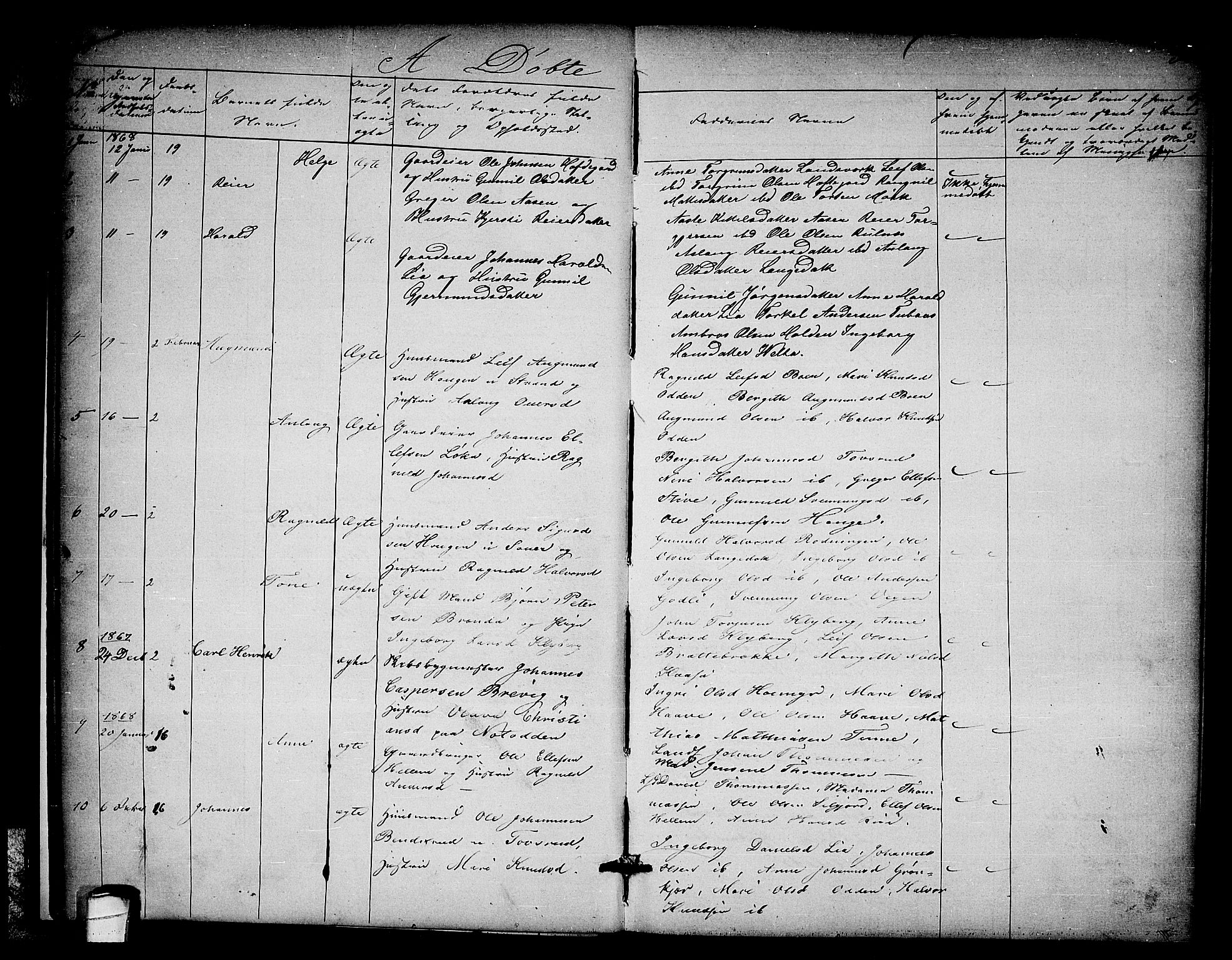 Heddal kirkebøker, SAKO/A-268/G/Ga/L0001: Parish register (copy) no. I 1, 1866-1878, p. 30-31