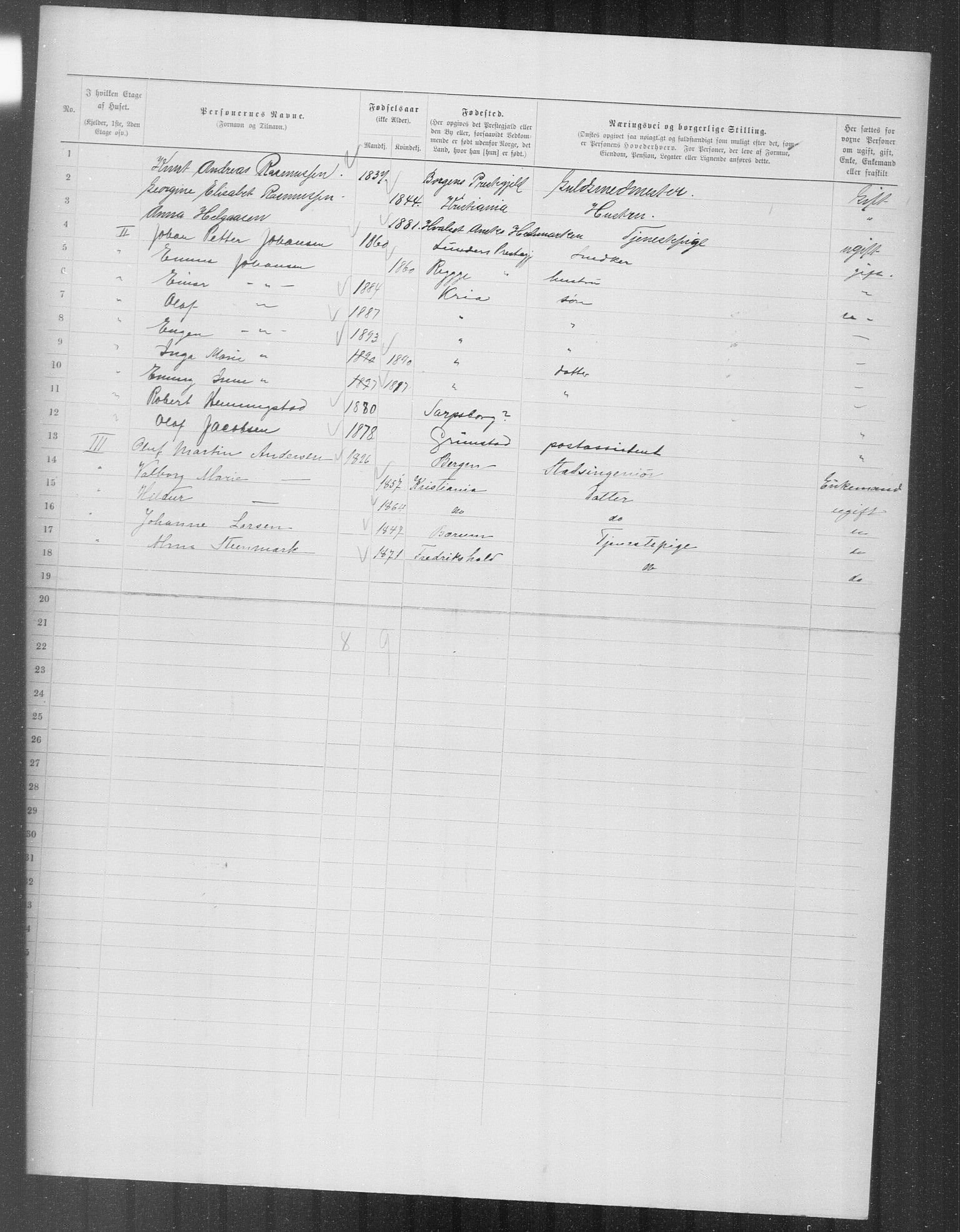 OBA, Municipal Census 1899 for Kristiania, 1899, p. 12187