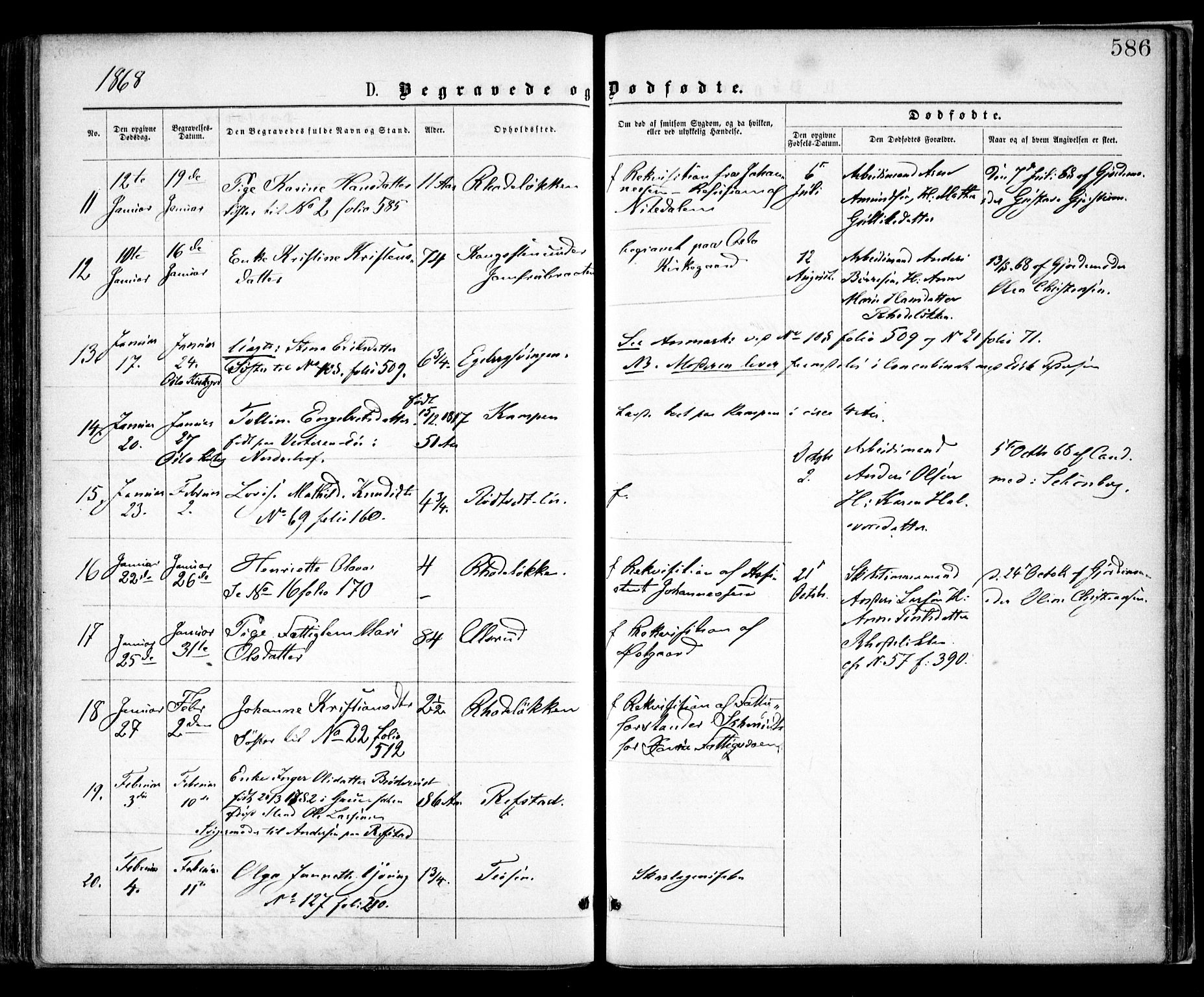 Østre Aker prestekontor Kirkebøker, SAO/A-10840/F/Fa/L0001: Parish register (official) no. I 1, 1861-1869, p. 586