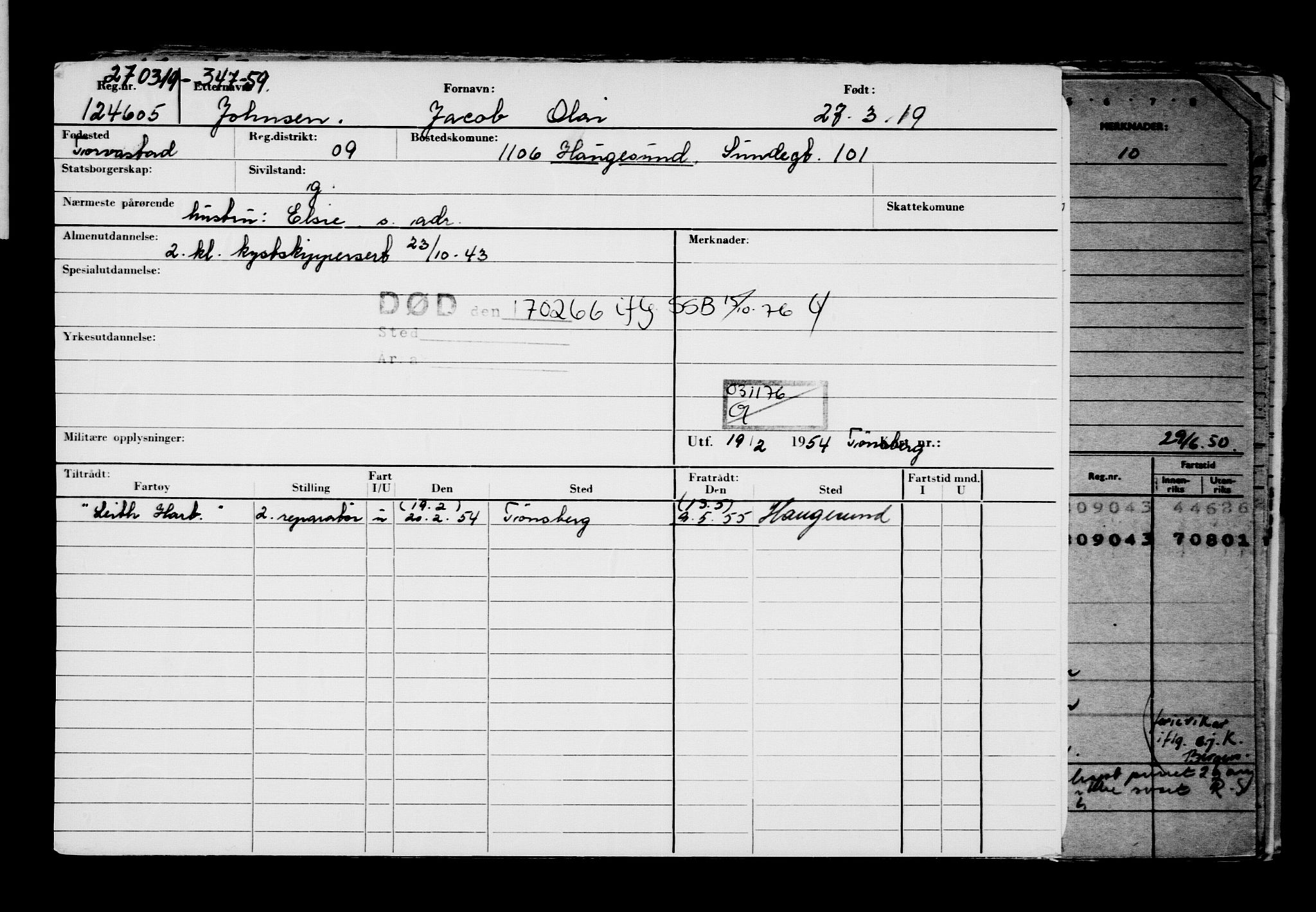 Direktoratet for sjømenn, AV/RA-S-3545/G/Gb/L0167: Hovedkort, 1919, p. 383