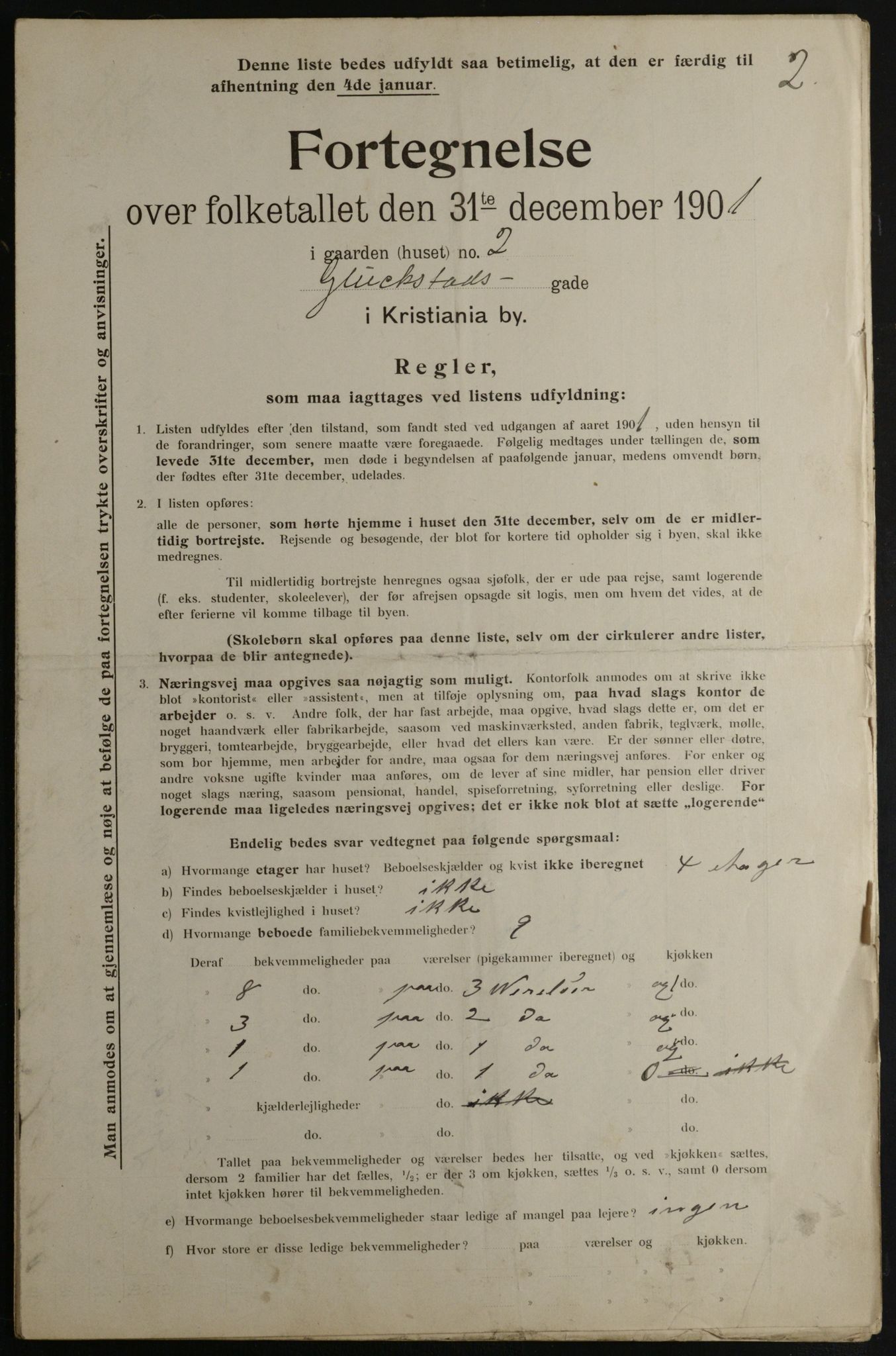 OBA, Municipal Census 1901 for Kristiania, 1901, p. 4708