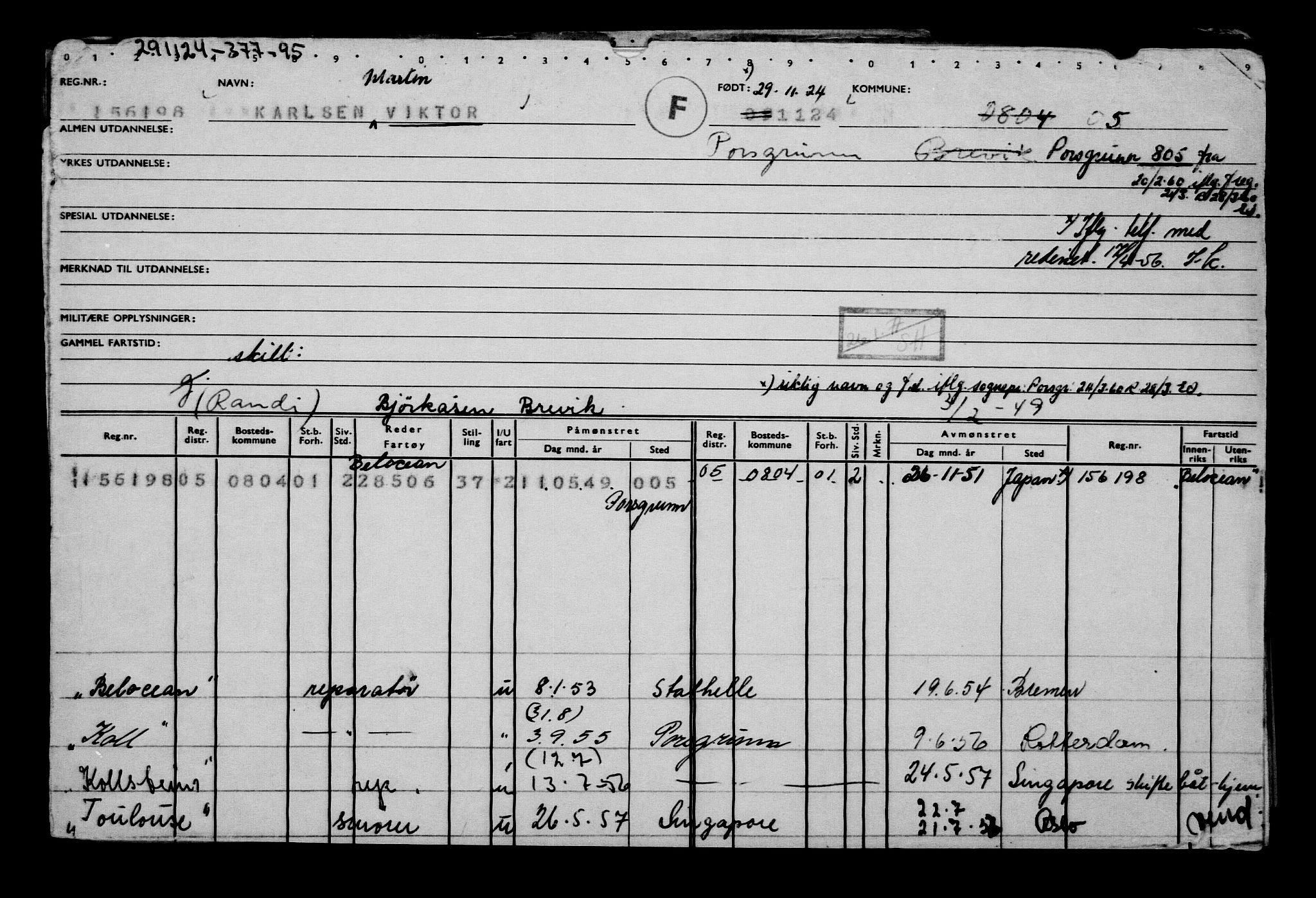 Direktoratet for sjømenn, AV/RA-S-3545/G/Gb/L0238: Hovedkort, 1924, p. 420