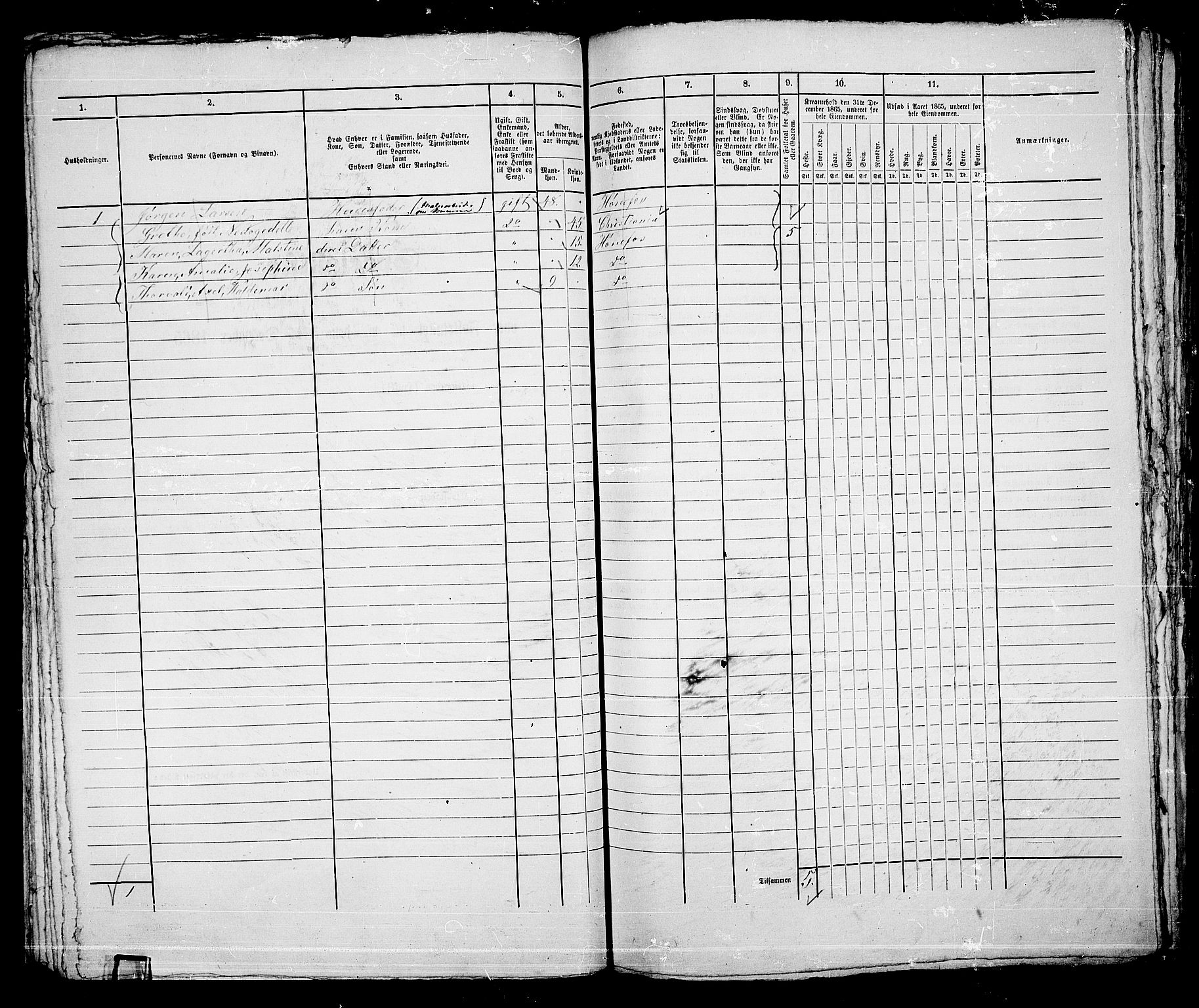 RA, 1865 census for Norderhov/Hønefoss, 1865, p. 157