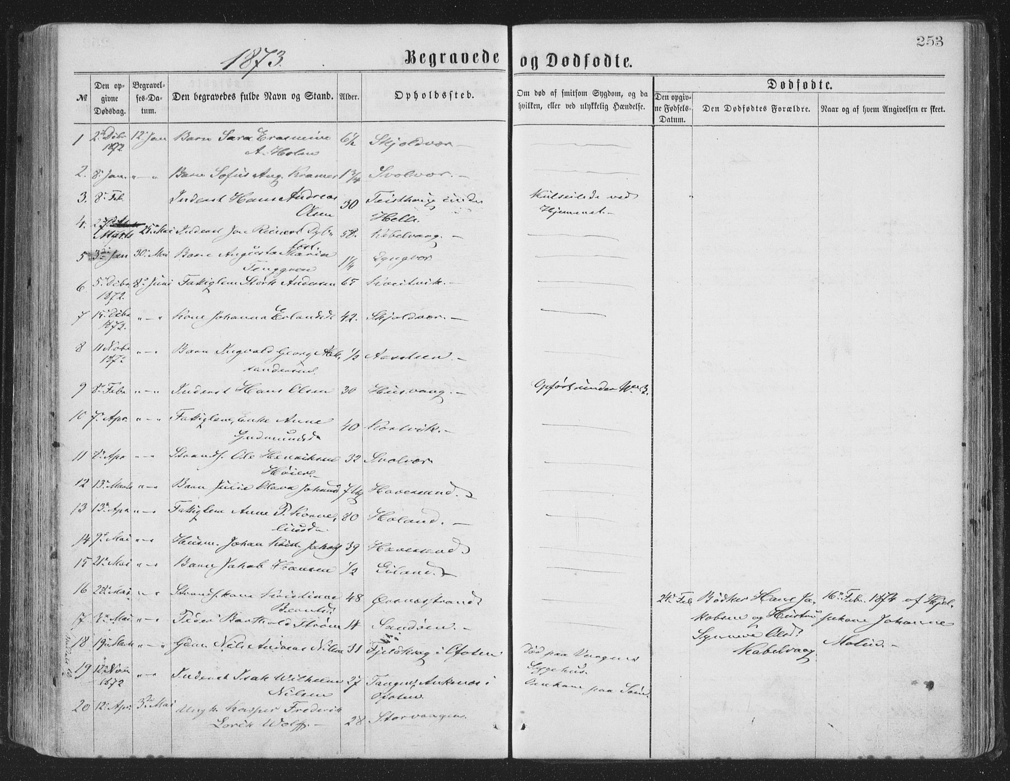 Ministerialprotokoller, klokkerbøker og fødselsregistre - Nordland, SAT/A-1459/874/L1057: Parish register (official) no. 874A01, 1866-1877, p. 253