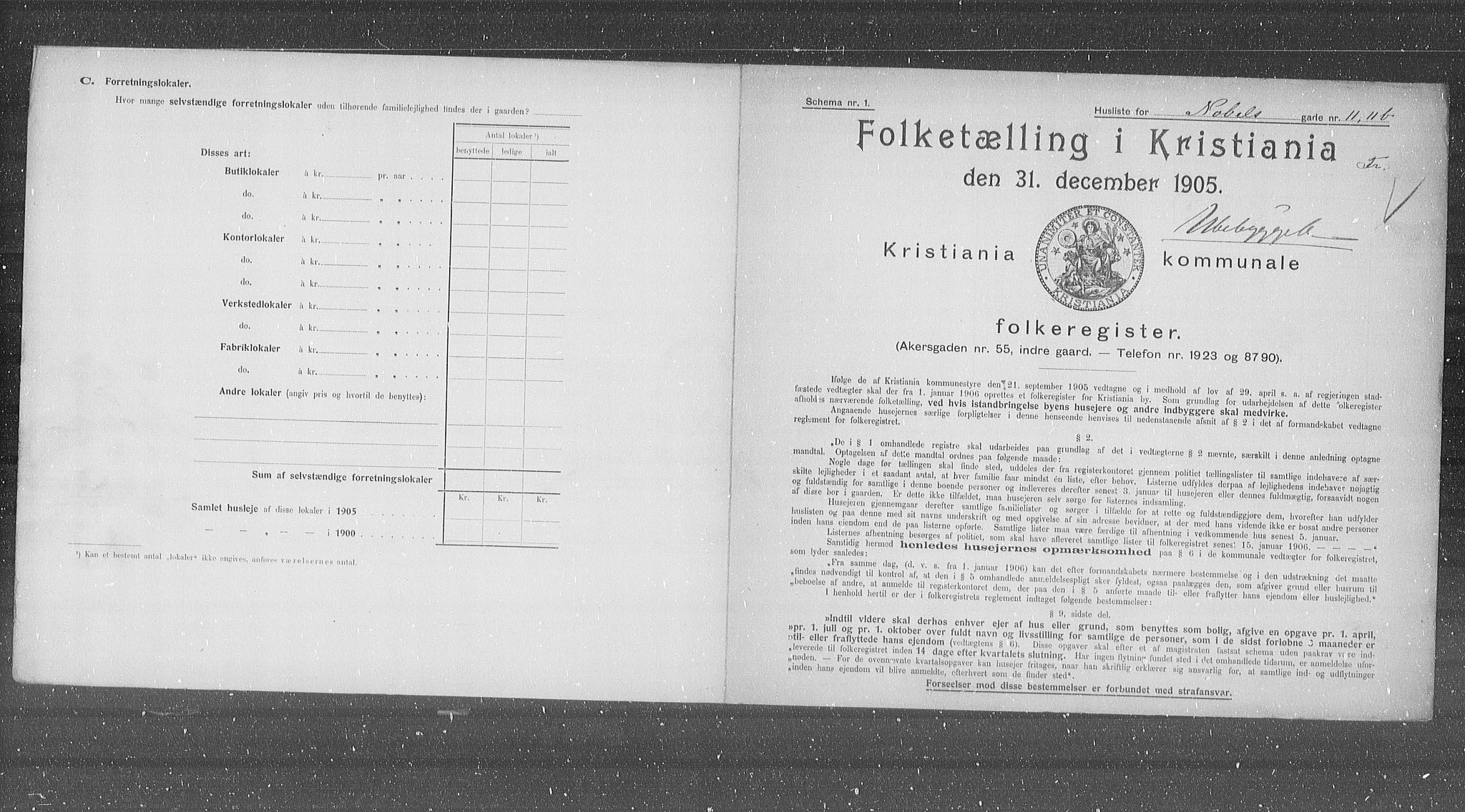 OBA, Municipal Census 1905 for Kristiania, 1905, p. 37483