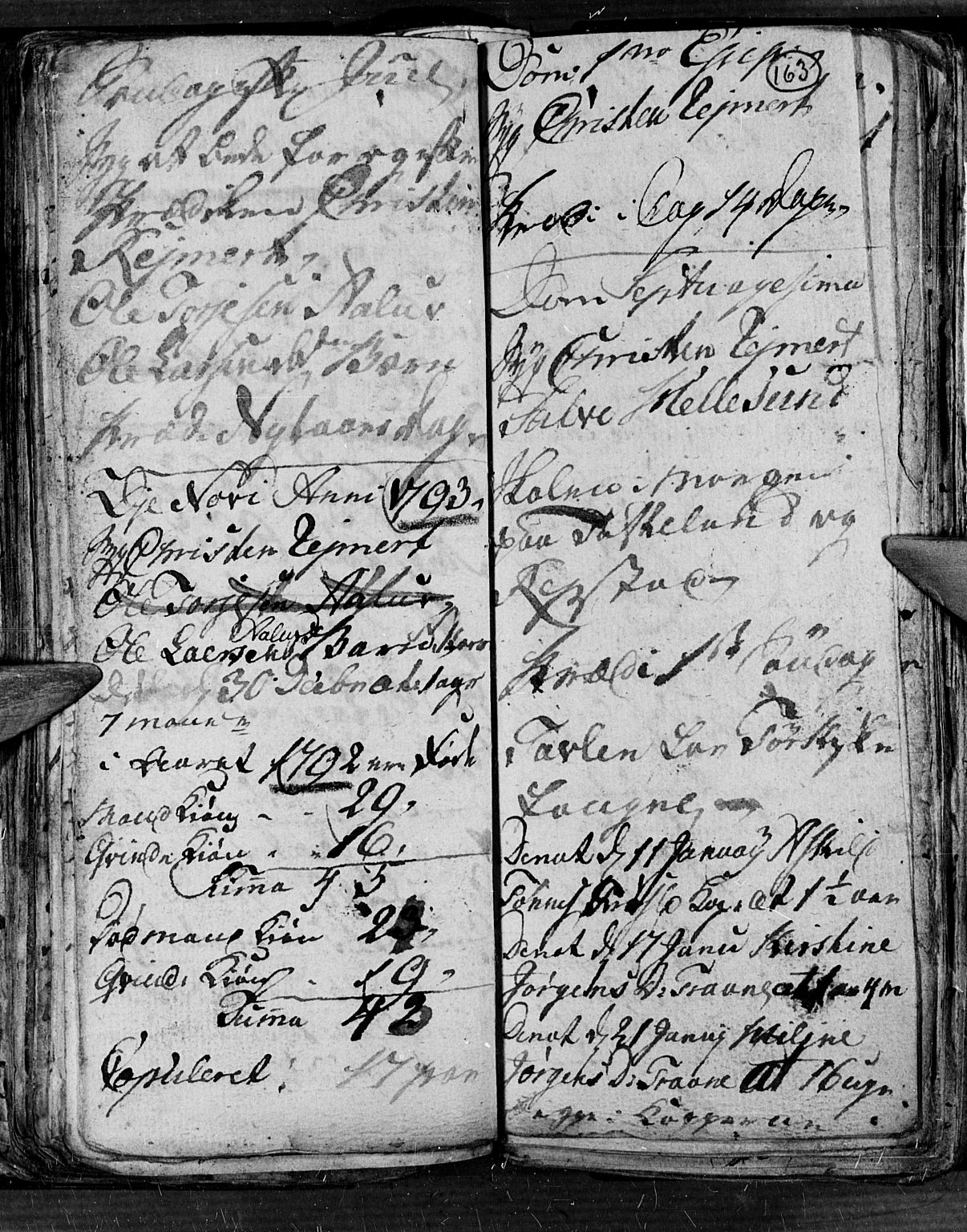 Søgne sokneprestkontor, SAK/1111-0037/F/Fb/Fbb/L0001: Parish register (copy) no. B 1, 1779-1802, p. 163