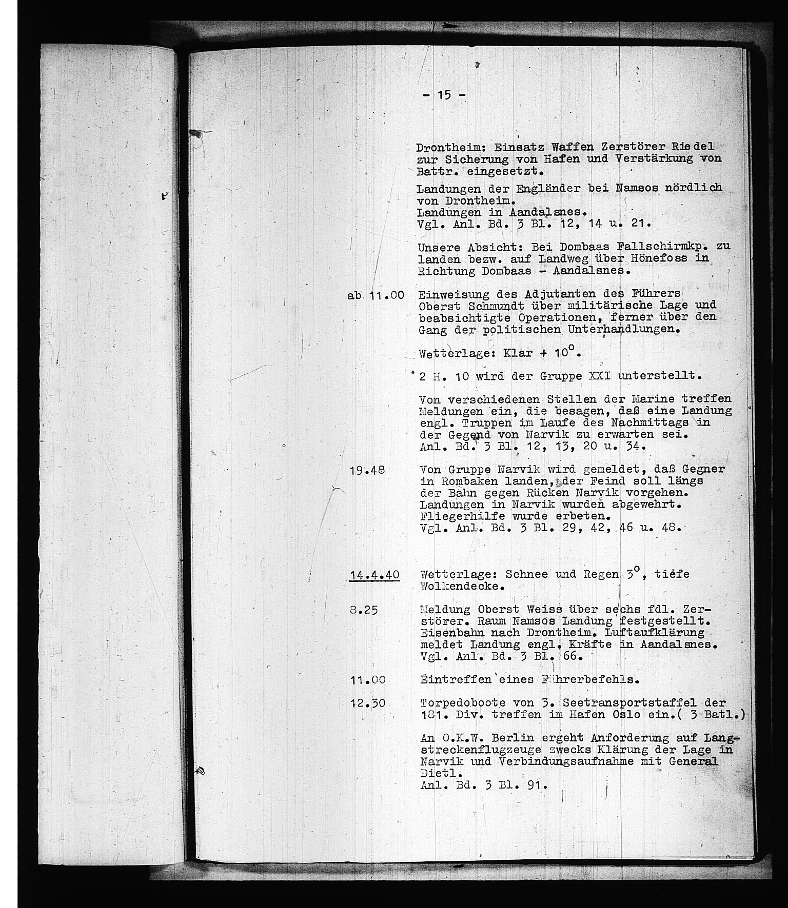 Documents Section, AV/RA-RAFA-2200/V/L0075: Amerikansk mikrofilm "Captured German Documents".
Box No. 714.  FKA jnr. 615/1954., 1940, p. 220