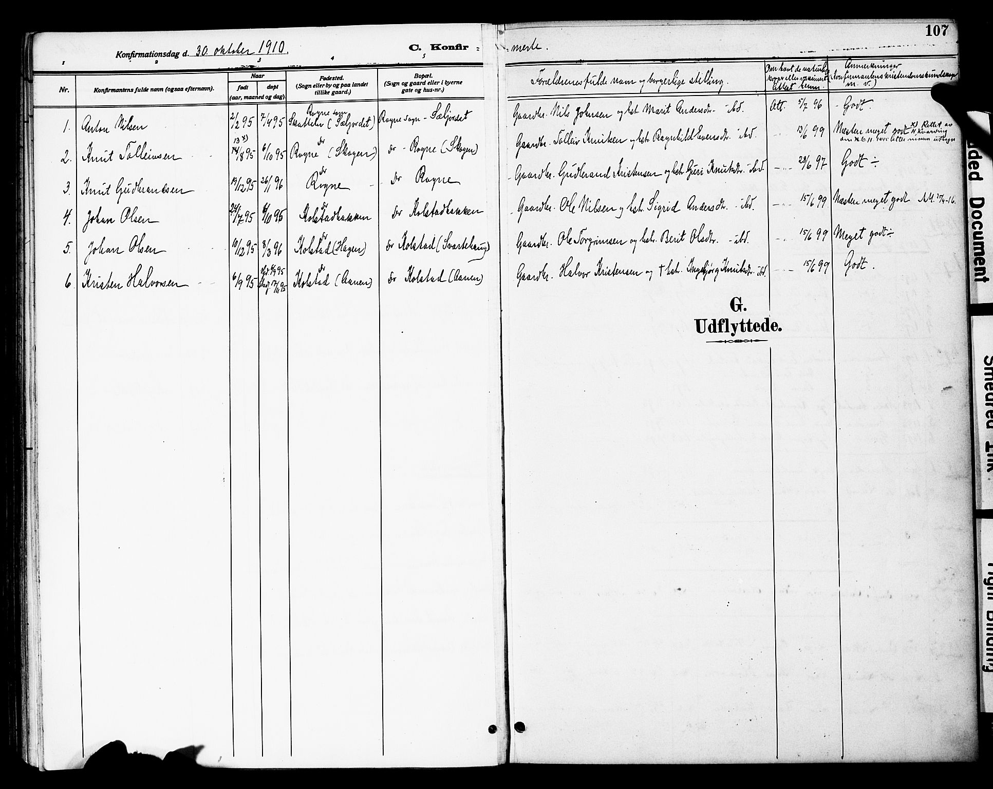 Øystre Slidre prestekontor, AV/SAH-PREST-138/H/Ha/Haa/L0003: Parish register (official) no. 3, 1887-1910, p. 107