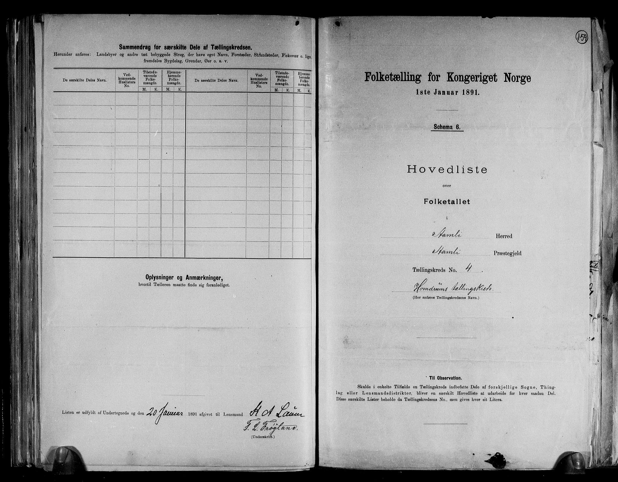 RA, 1891 census for 0929 Åmli, 1891, p. 11