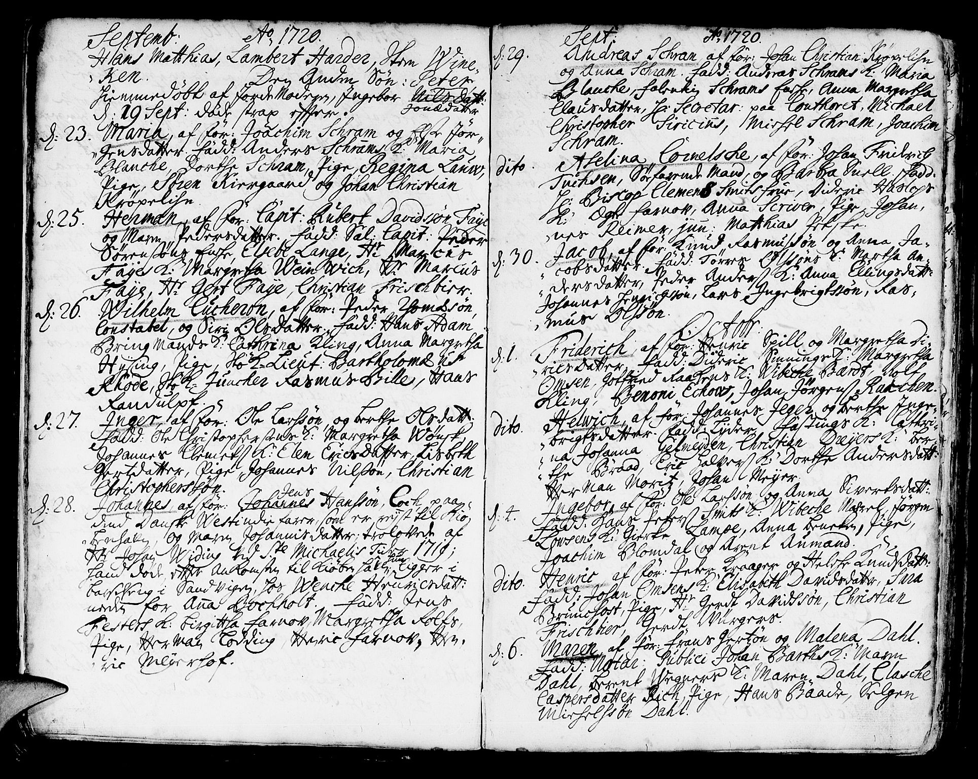 Korskirken sokneprestembete, AV/SAB-A-76101/H/Haa/L0004: Parish register (official) no. A 4, 1720-1750, p. 7