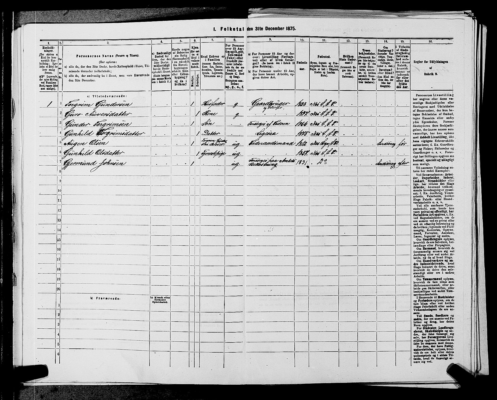 SAKO, 1875 census for 0822P Sauherad, 1875, p. 1180