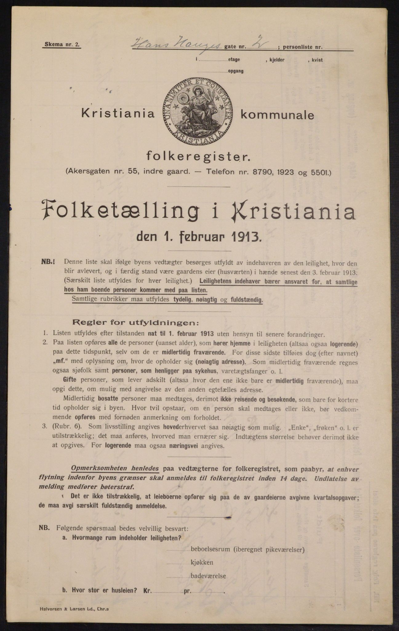 OBA, Municipal Census 1913 for Kristiania, 1913, p. 34782