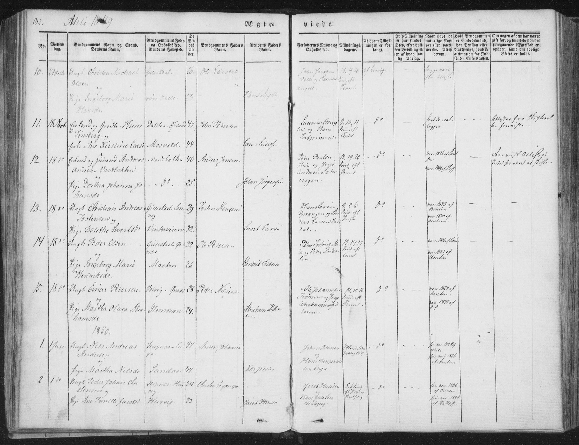 Ministerialprotokoller, klokkerbøker og fødselsregistre - Nordland, SAT/A-1459/841/L0604: Parish register (official) no. 841A09 /2, 1845-1862, p. 102