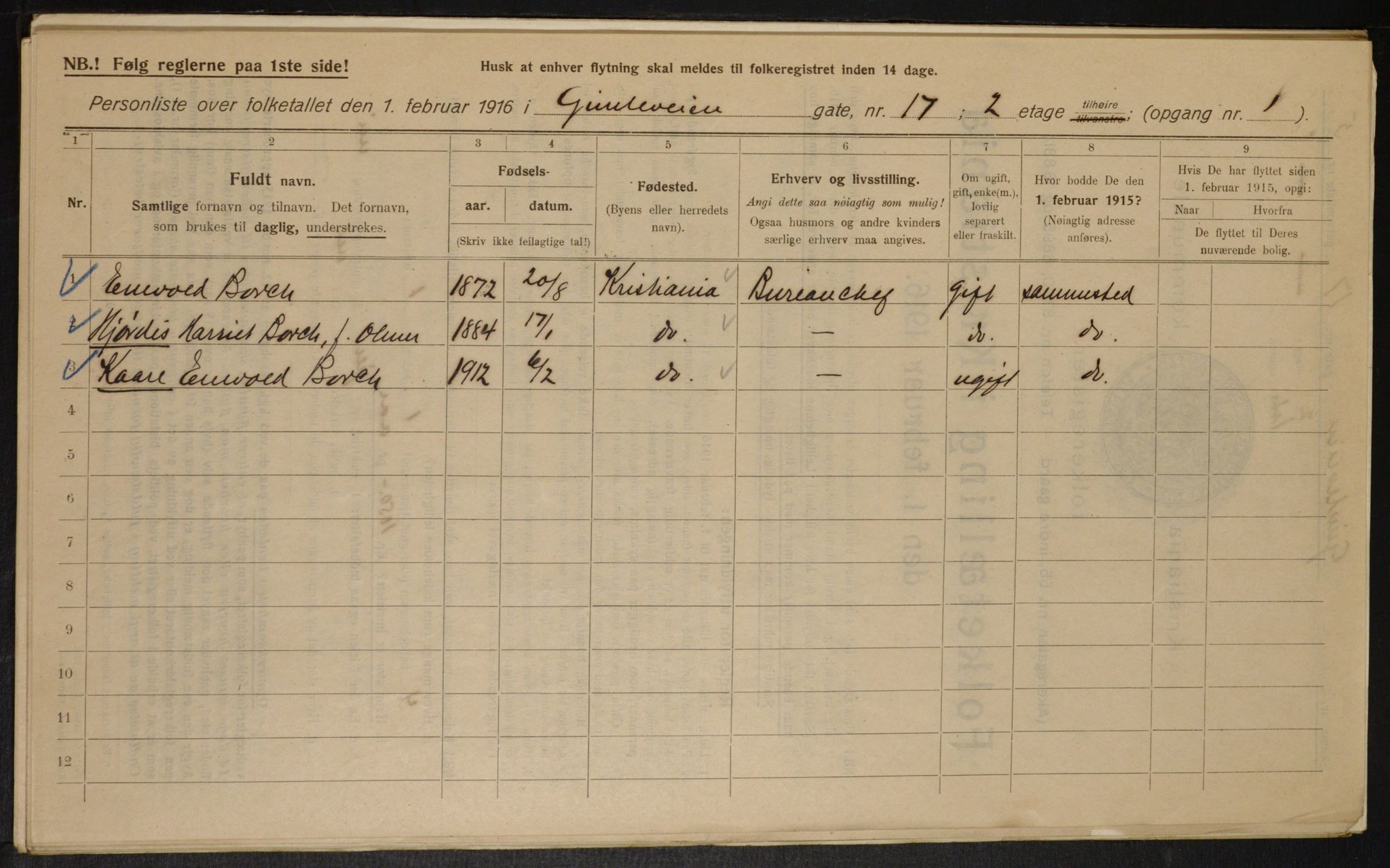 OBA, Municipal Census 1916 for Kristiania, 1916, p. 29758