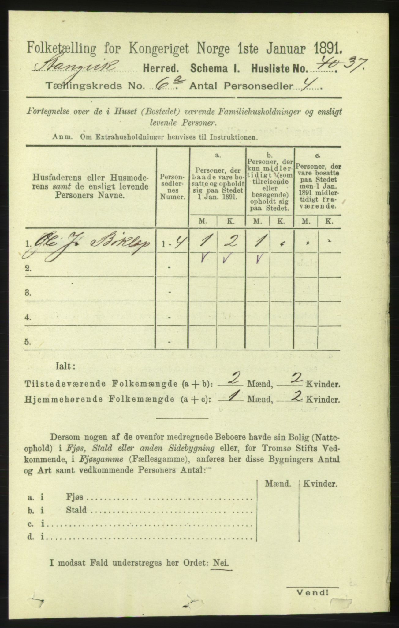 RA, 1891 census for 1564 Stangvik, 1891, p. 2645