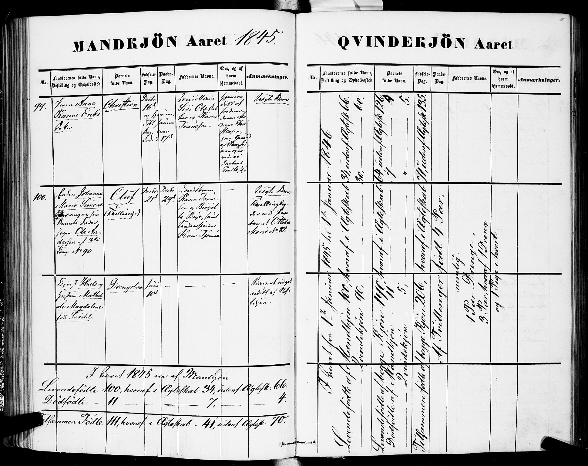 Rikshospitalet prestekontor Kirkebøker, AV/SAO-A-10309b/F/L0003: Parish register (official) no. 3, 1841-1853, p. 110