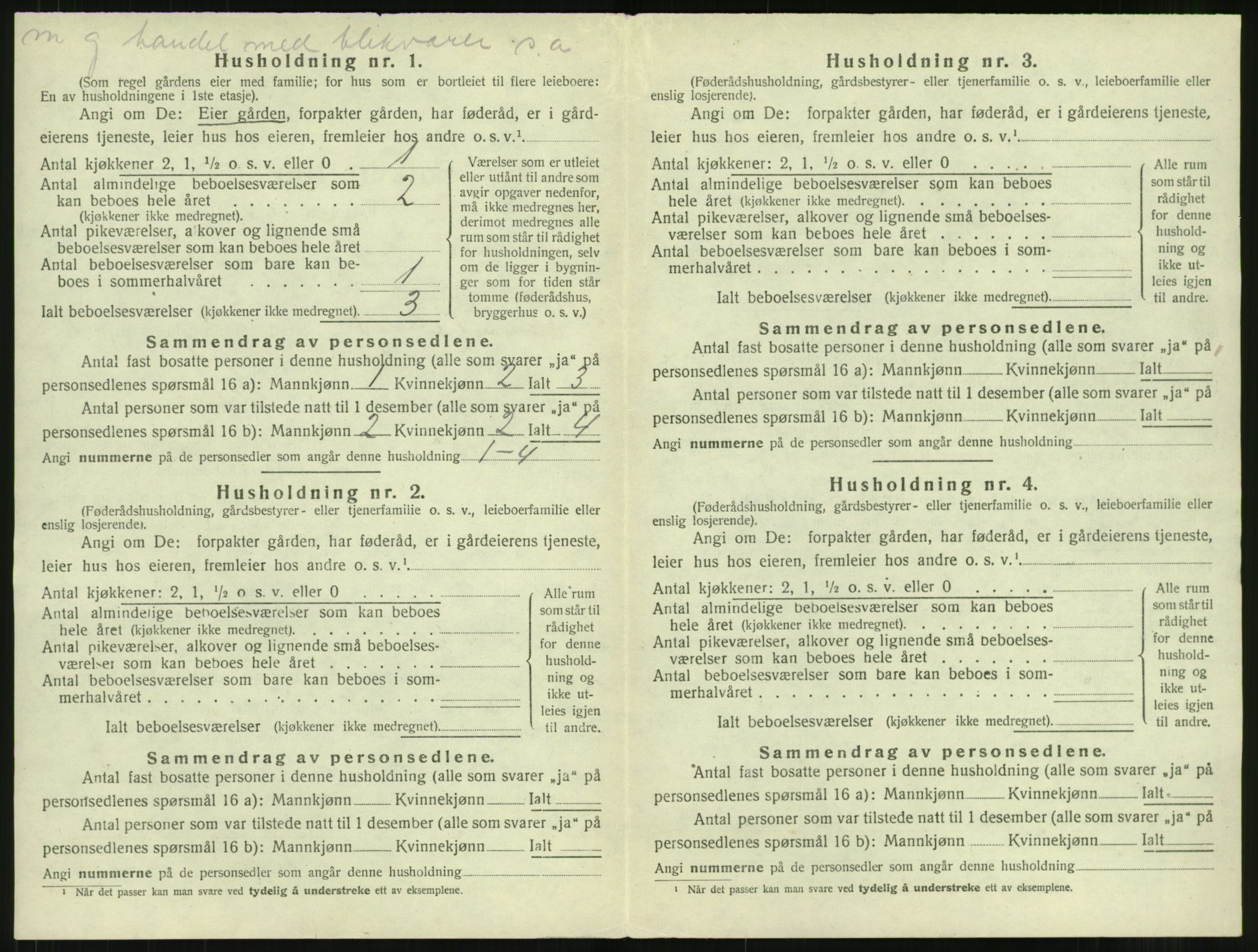 SAT, 1920 census for Bremsnes, 1920, p. 54