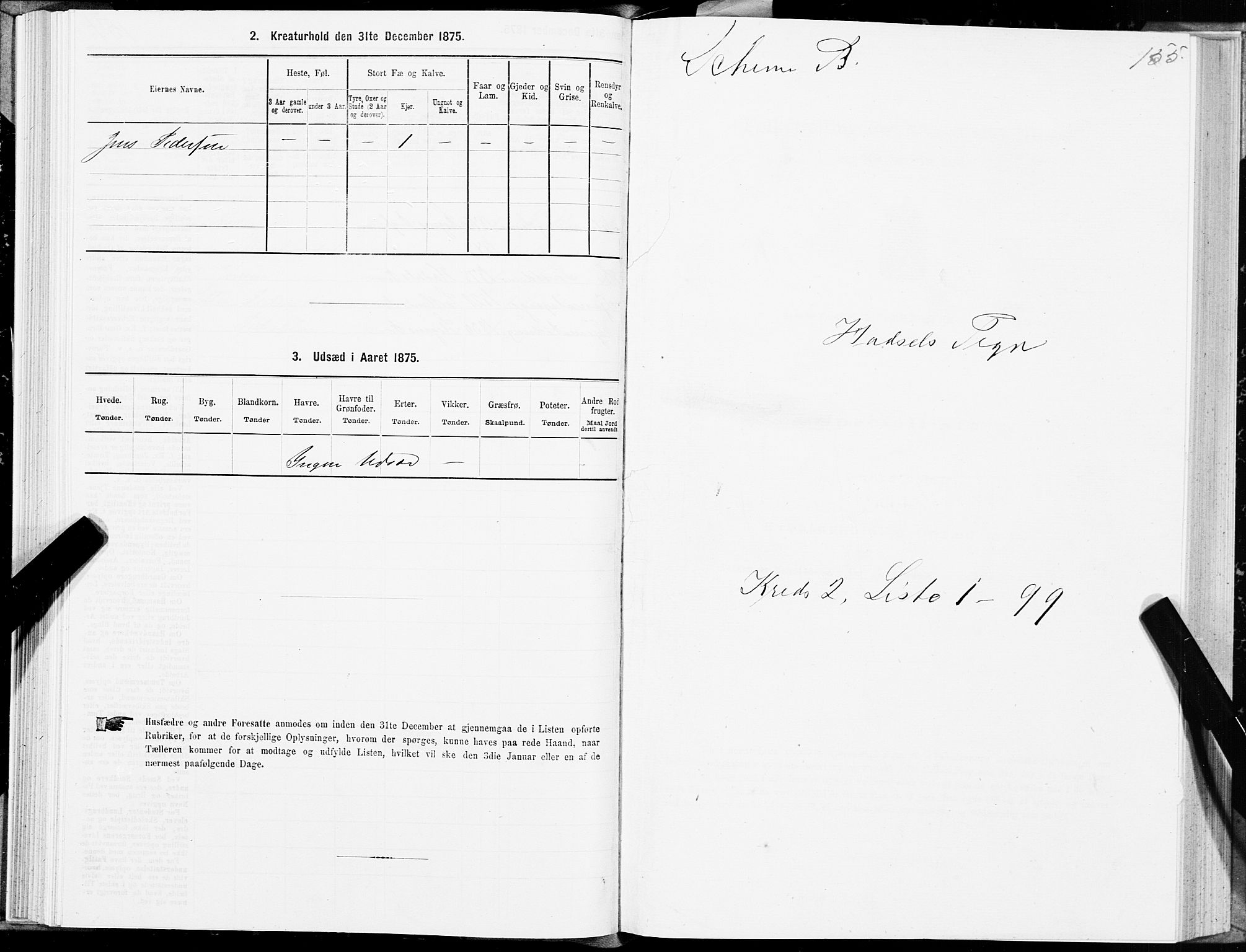 SAT, 1875 census for 1866P Hadsel, 1875, p. 1155