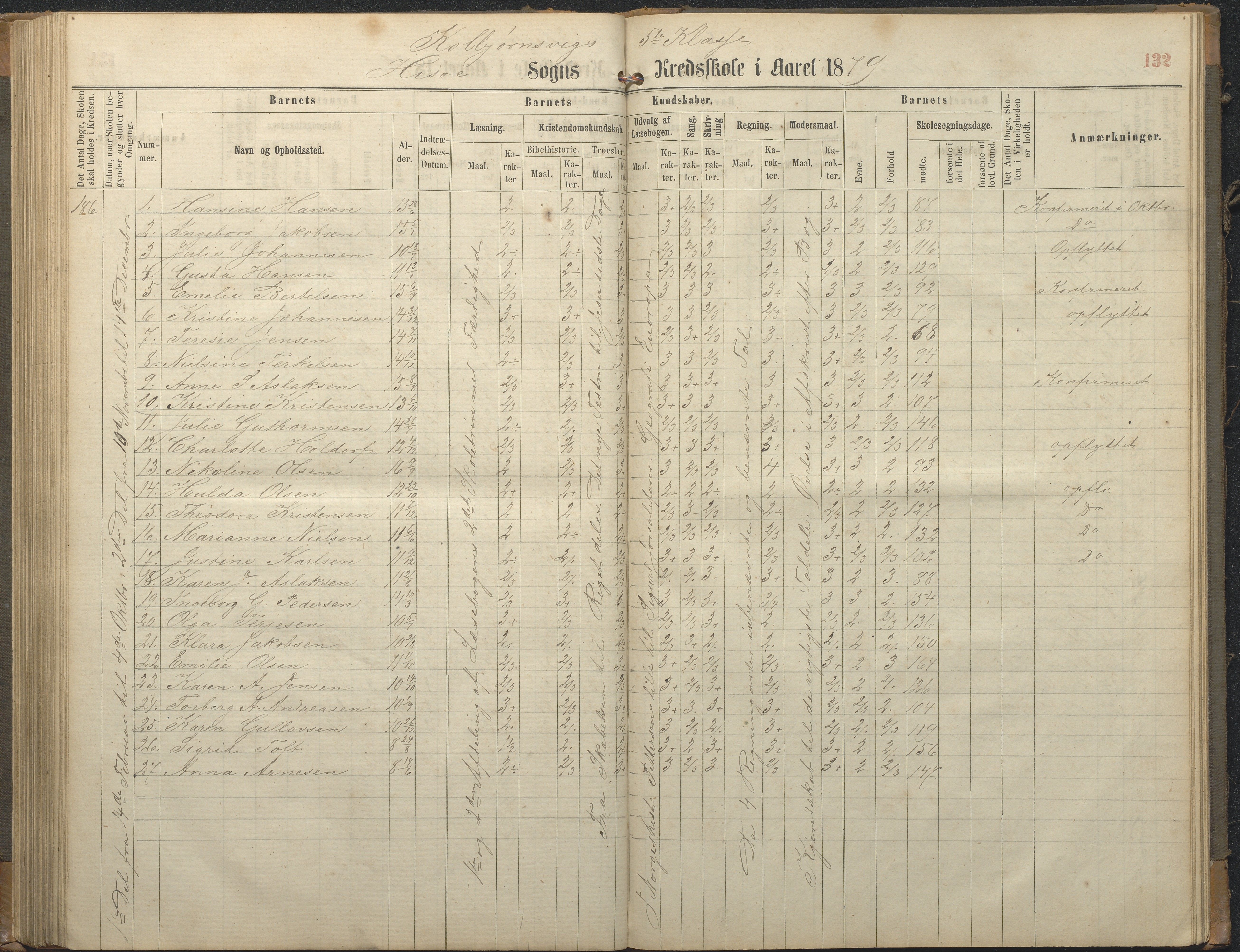 Hisøy kommune frem til 1991, AAKS/KA0922-PK/32/L0006: Skoleprotokoll, 1863-1887, p. 132