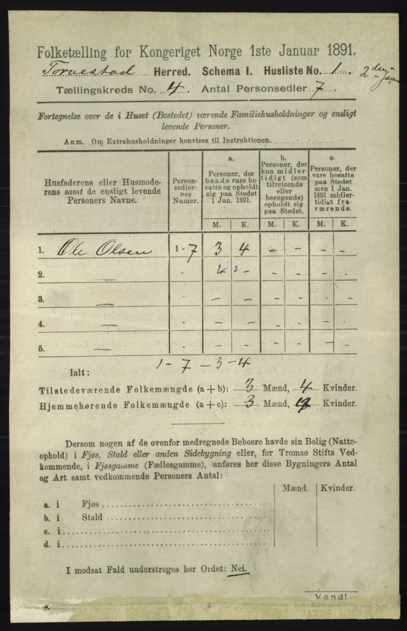 RA, 1891 census for 1152 Torvastad, 1891, p. 1422