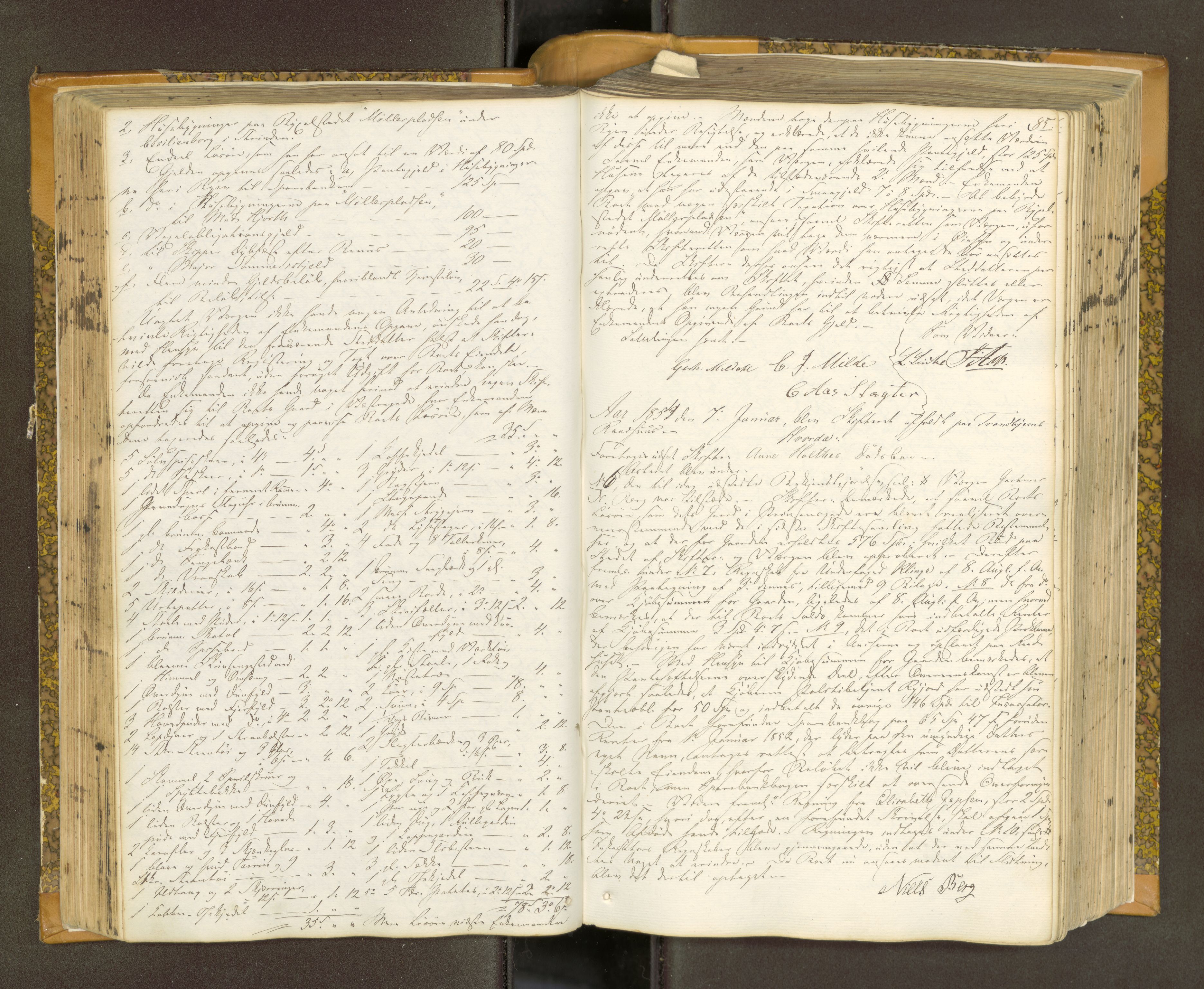 Trondheim byfogd, AV/SAT-A-0003/1/3/3B/L0005: Skiftebehandlingsprotokoll (u/ register) gml.nr.29. U, 1851-1859, p. 85