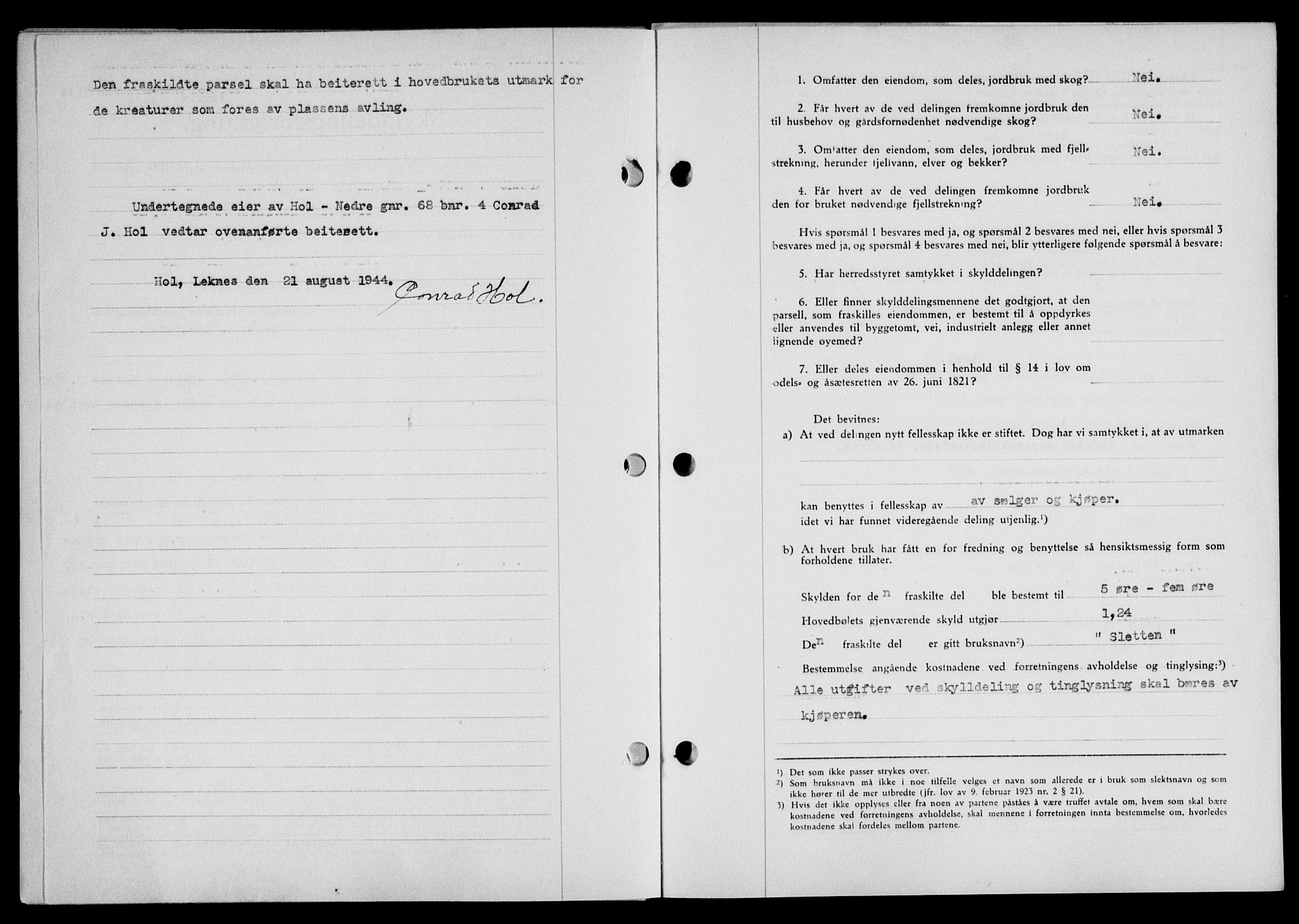 Lofoten sorenskriveri, SAT/A-0017/1/2/2C/L0012a: Mortgage book no. 12a, 1943-1944, Diary no: : 925/1944