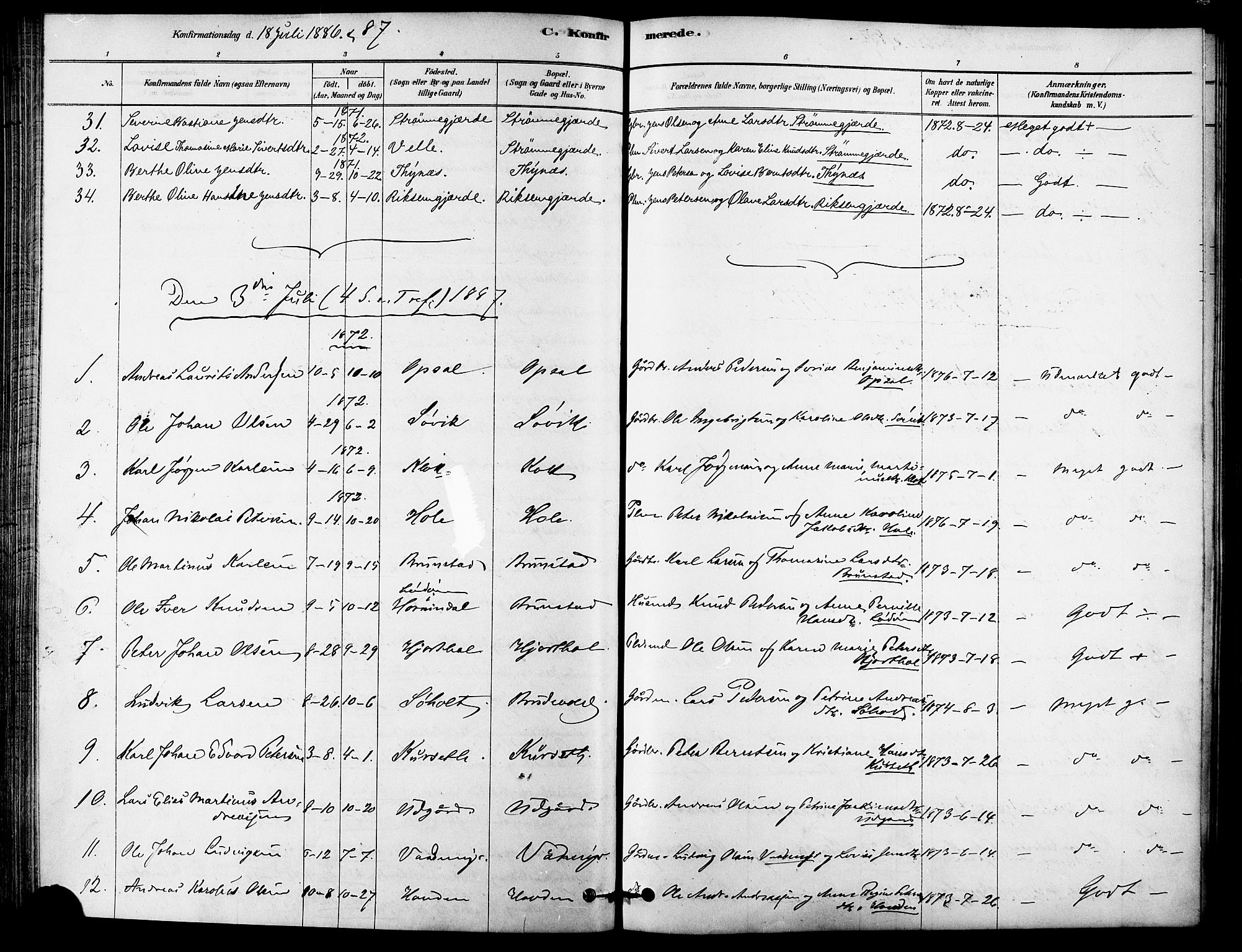 Ministerialprotokoller, klokkerbøker og fødselsregistre - Møre og Romsdal, AV/SAT-A-1454/523/L0334: Parish register (official) no. 523A01, 1878-1891