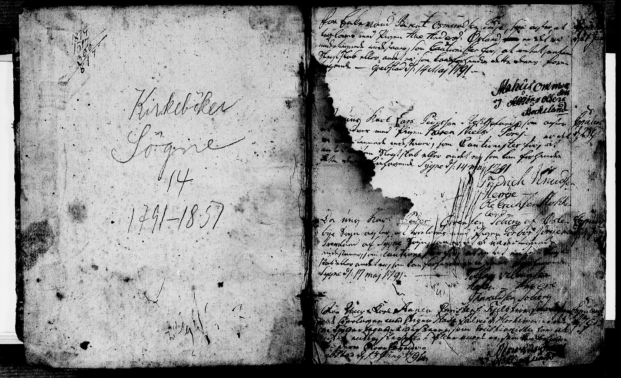 Søgne sokneprestkontor, SAK/1111-0037/F/Fa/Fab/L0007: Parish register (official) no. A 7, 1791-1851, p. 1
