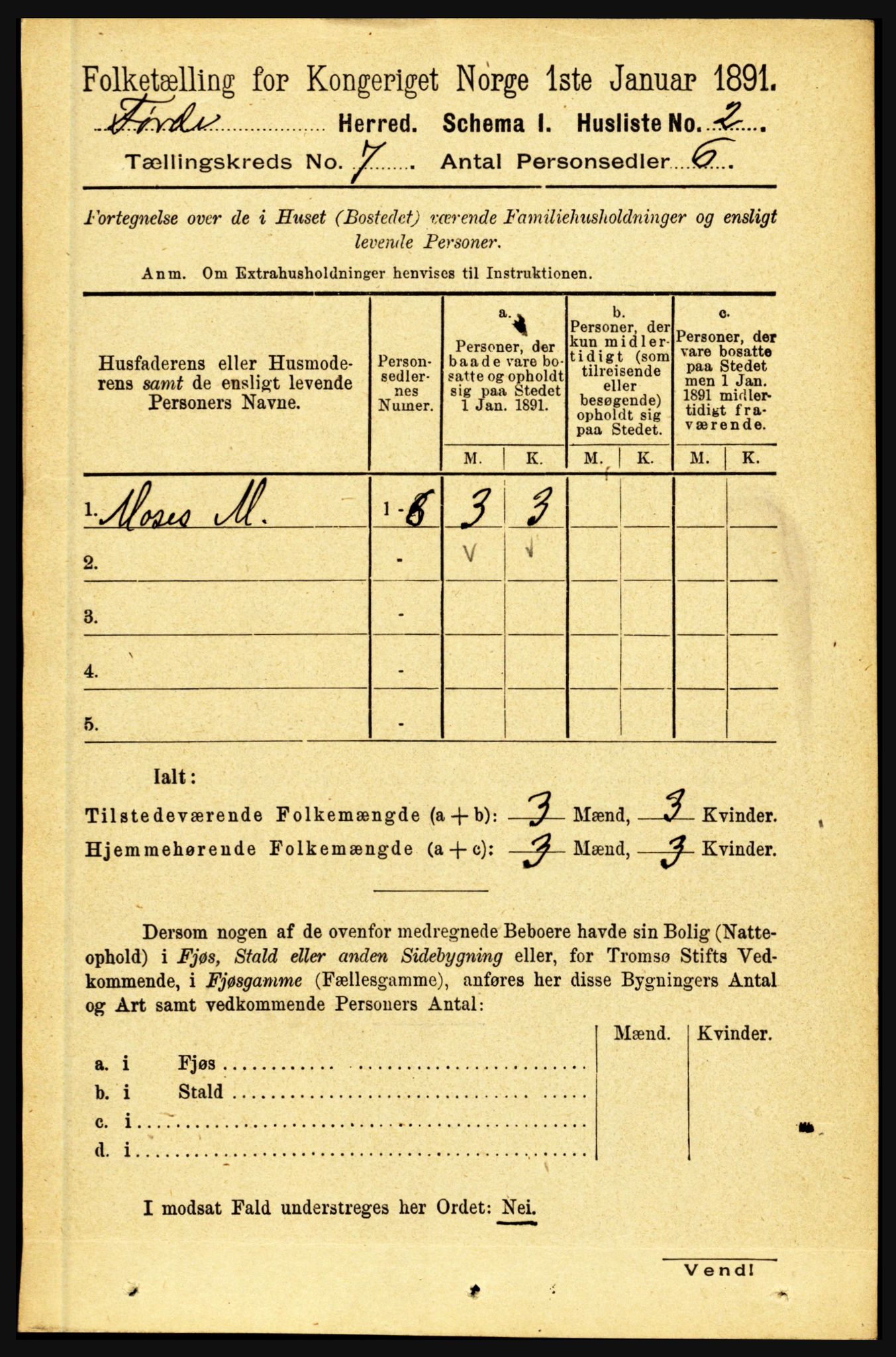 RA, 1891 census for 1432 Førde, 1891, p. 2446