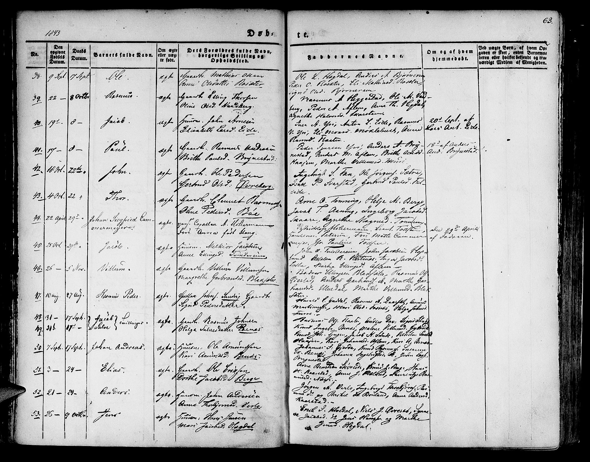 Innvik sokneprestembete, AV/SAB-A-80501: Parish register (official) no. A 4I, 1831-1846, p. 63