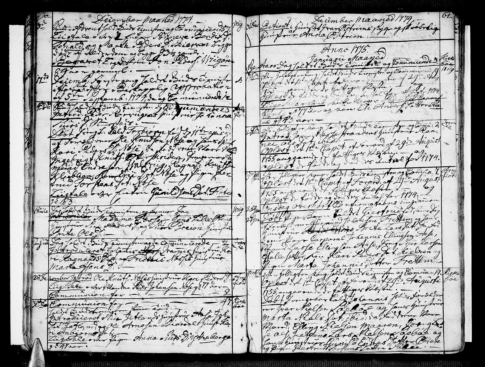 Vik sokneprestembete, AV/SAB-A-81501/H/Haa/Haaa/L0004: Parish register (official) no. A 4, 1772-1783, p. 60-61