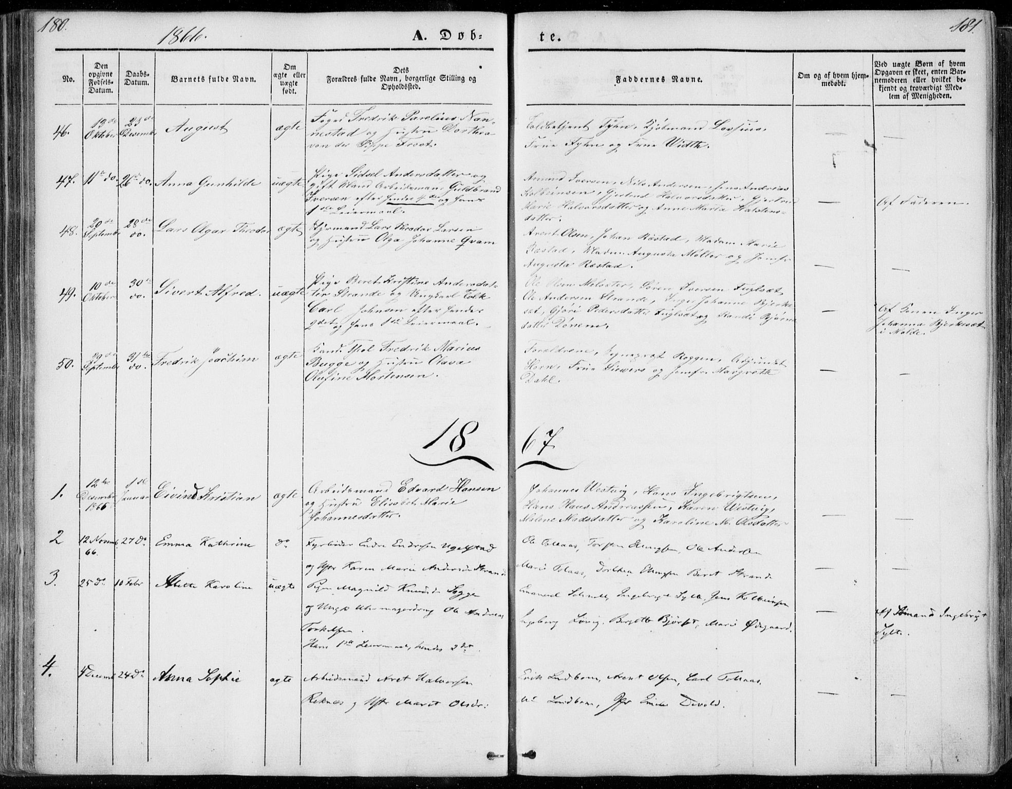 Ministerialprotokoller, klokkerbøker og fødselsregistre - Møre og Romsdal, SAT/A-1454/558/L0689: Parish register (official) no. 558A03, 1843-1872, p. 180-181