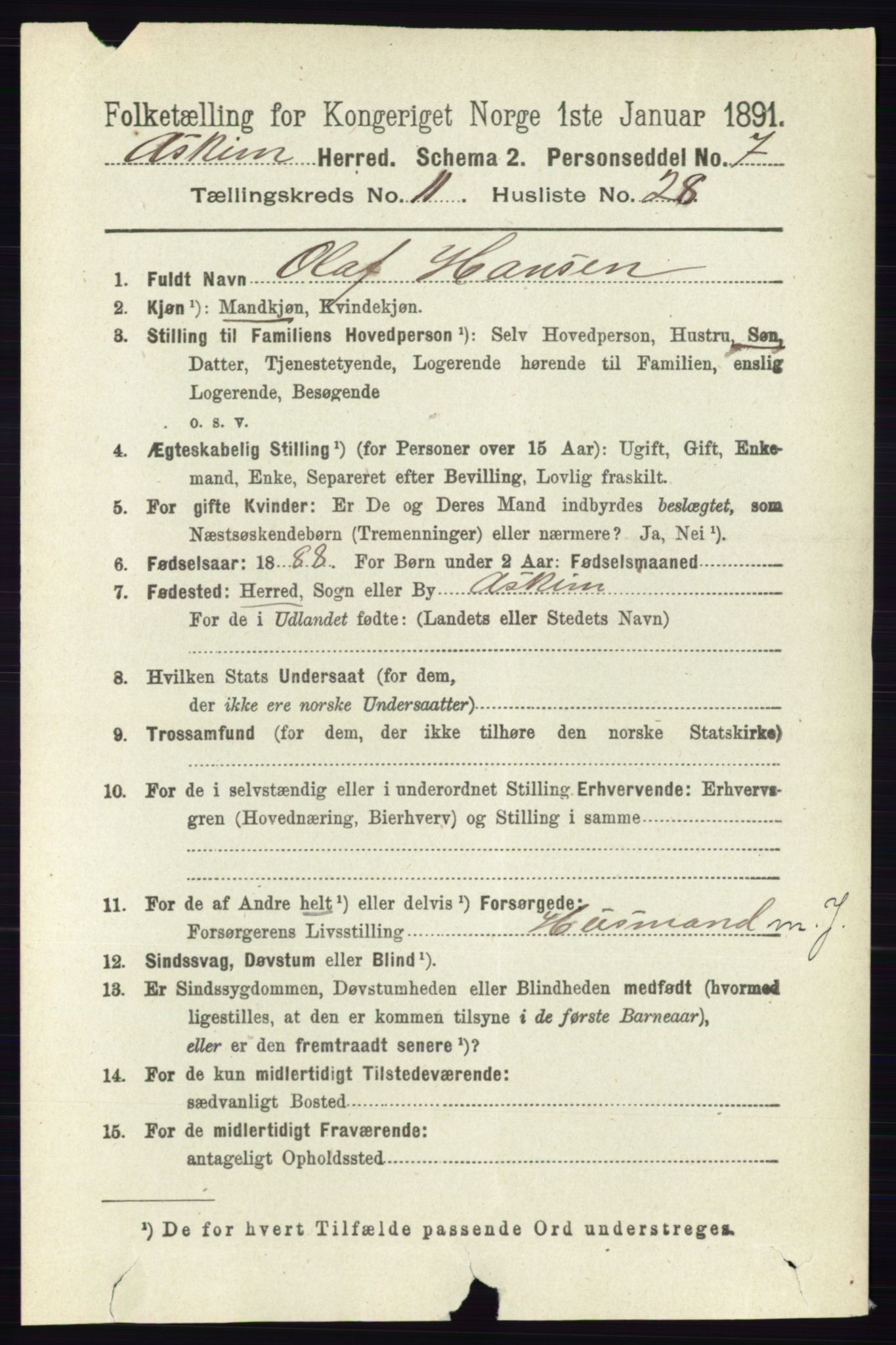 RA, 1891 census for 0124 Askim, 1891, p. 1887