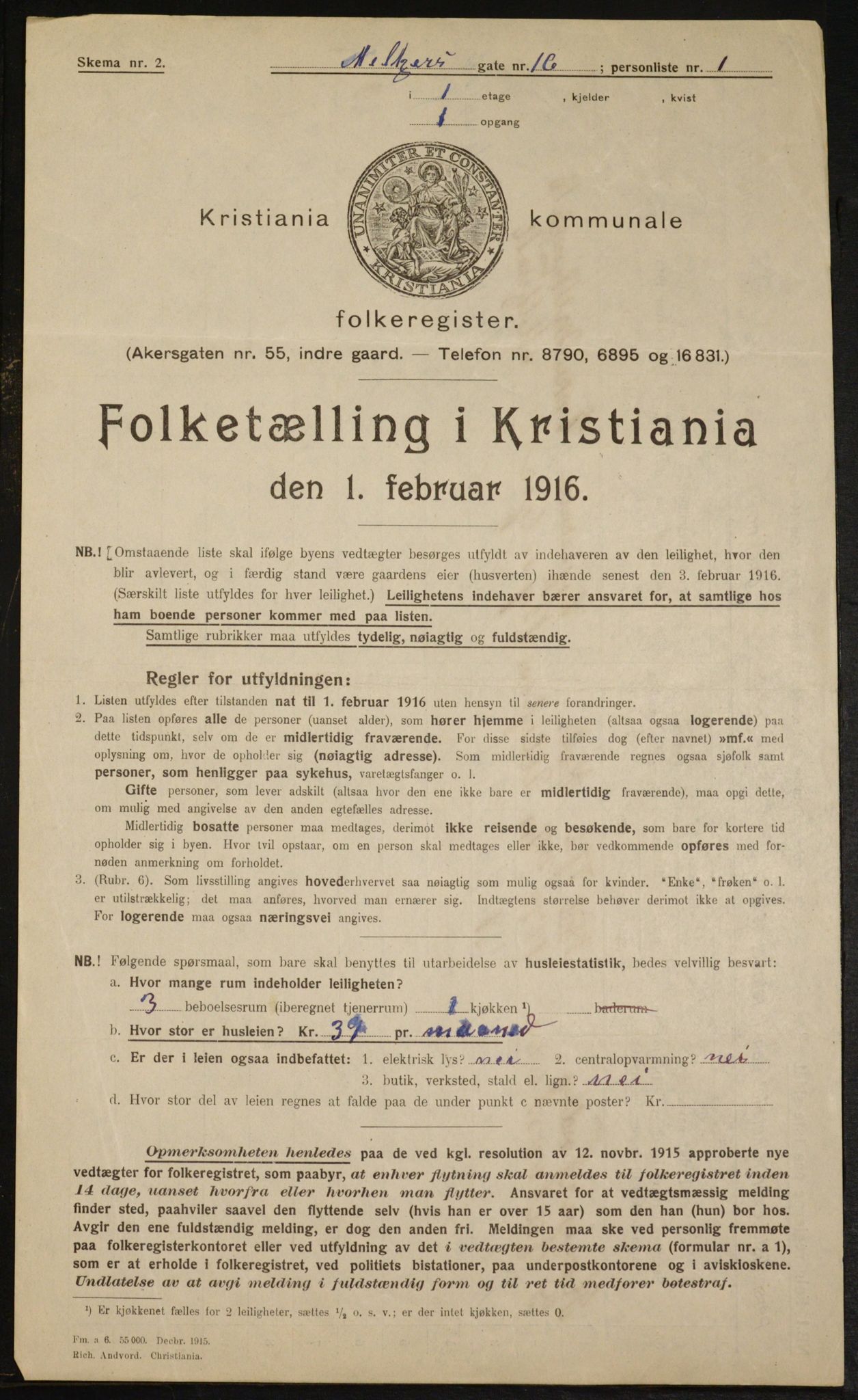 OBA, Municipal Census 1916 for Kristiania, 1916, p. 66948