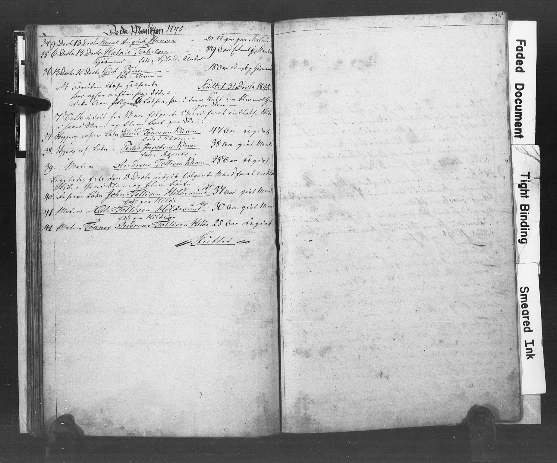 Mandal sokneprestkontor, AV/SAK-1111-0030/F/Fb/Fba/L0005: Parish register (copy) no. B 1E, 1842-1845, p. 38