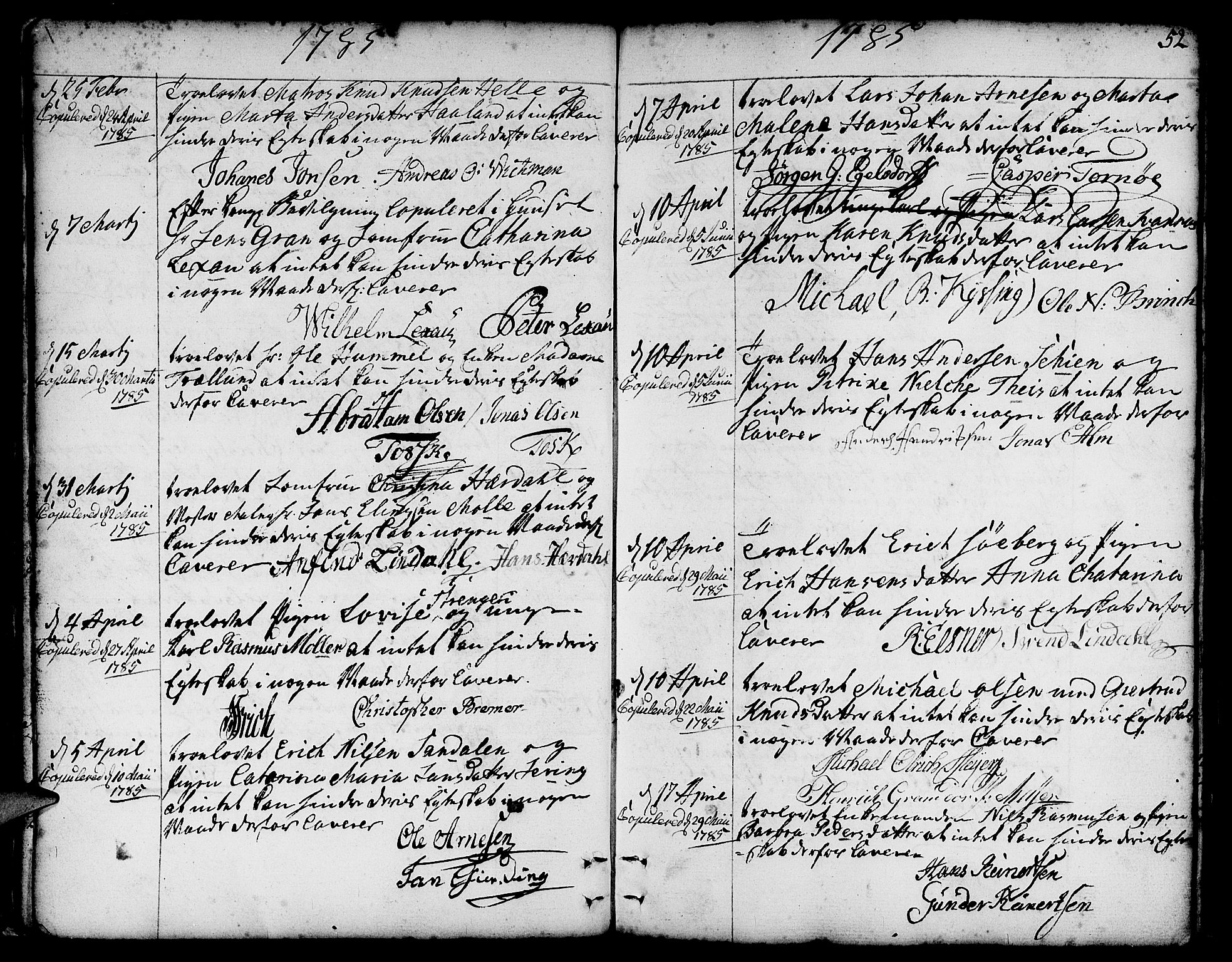Nykirken Sokneprestembete, SAB/A-77101/H/Haa/L0008: Parish register (official) no. A 8, 1776-1814, p. 52