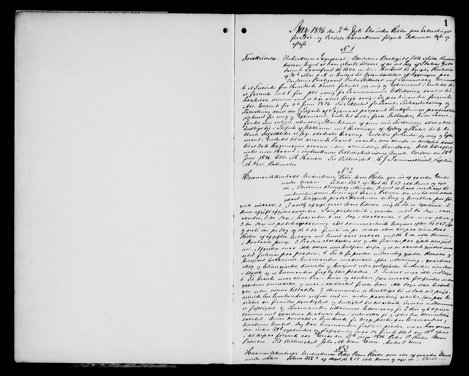 Stjør- og Verdal sorenskriveri, AV/SAT-A-4167/1/2/2C/L0034: Mortgage book no. 2, 1896-1899, p. 1