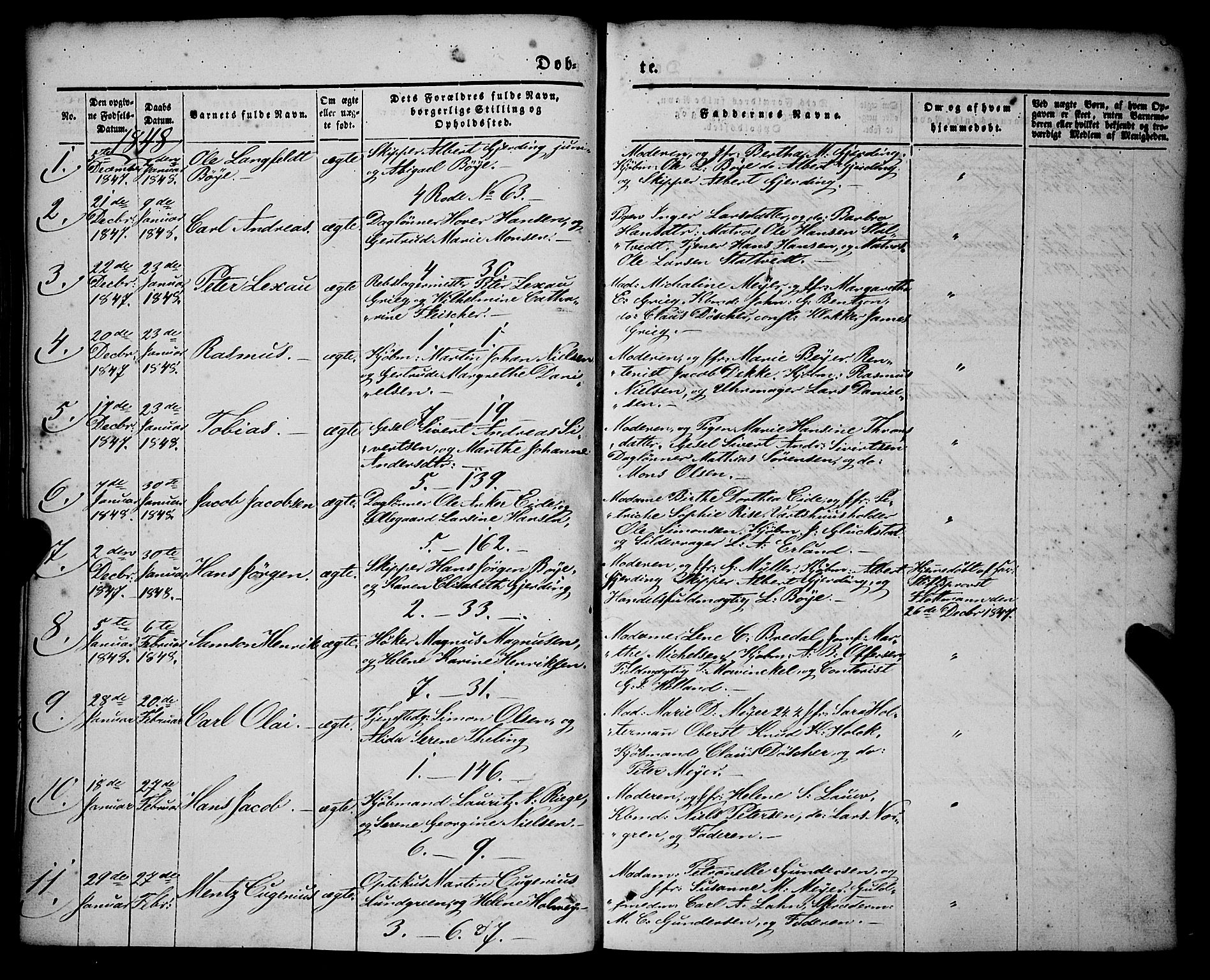 Nykirken Sokneprestembete, SAB/A-77101/H/Haa/L0014: Parish register (official) no. B 1, 1844-1858, p. 33