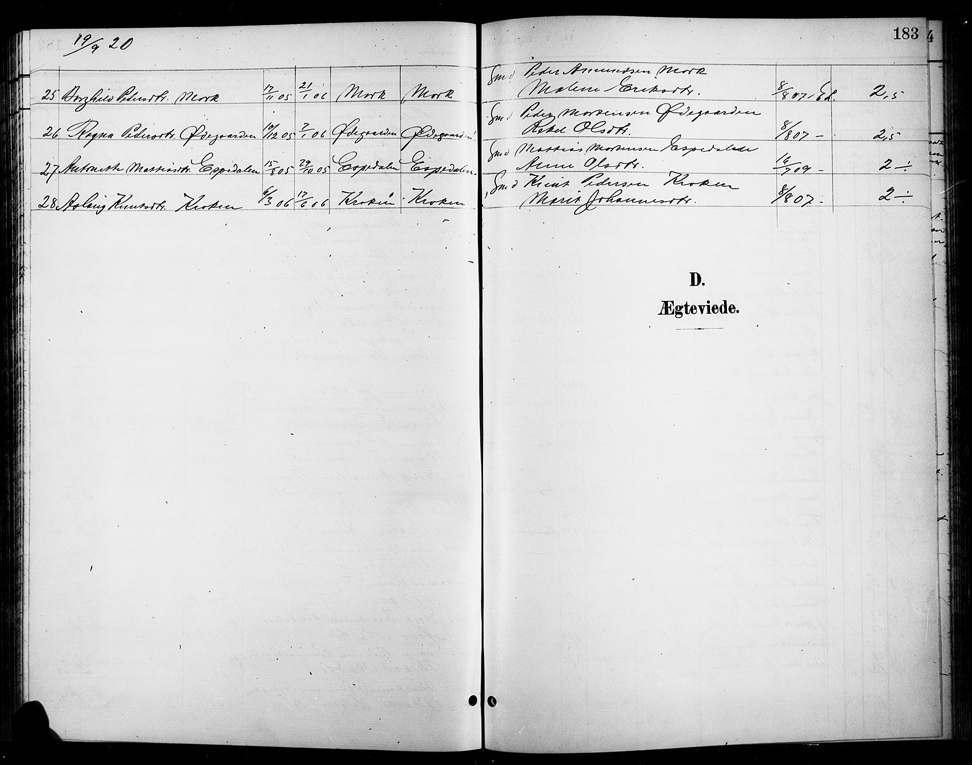 Ringebu prestekontor, SAH/PREST-082/H/Ha/Hab/L0009: Parish register (copy) no. 9, 1899-1921, p. 183