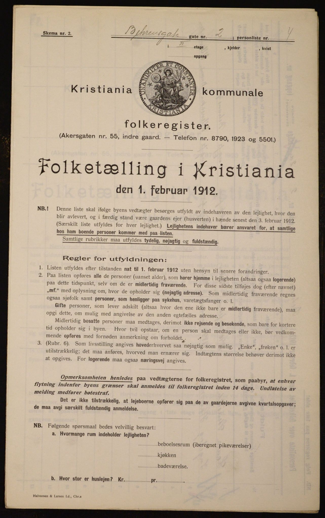 OBA, Municipal Census 1912 for Kristiania, 1912, p. 3270