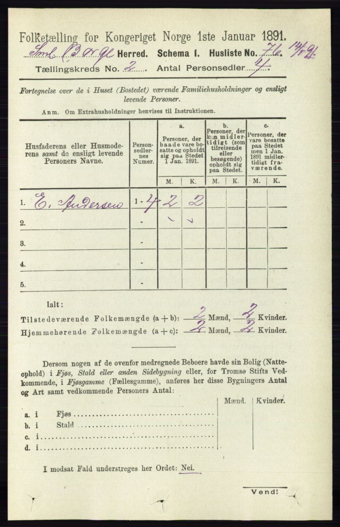 RA, 1891 census for 0113 Borge, 1891, p. 815