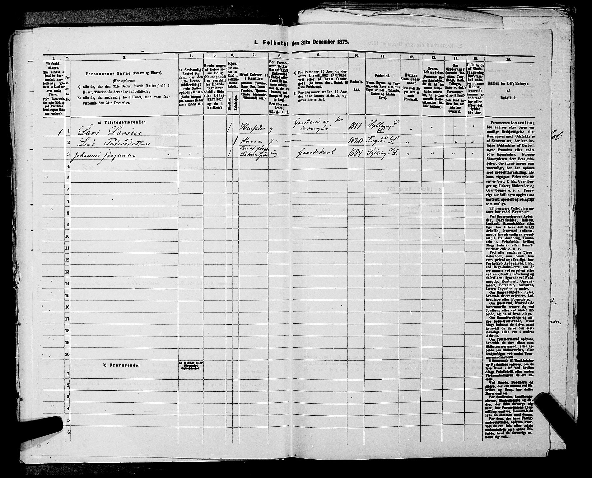 SAKO, 1875 census for 0626P Lier, 1875, p. 1302