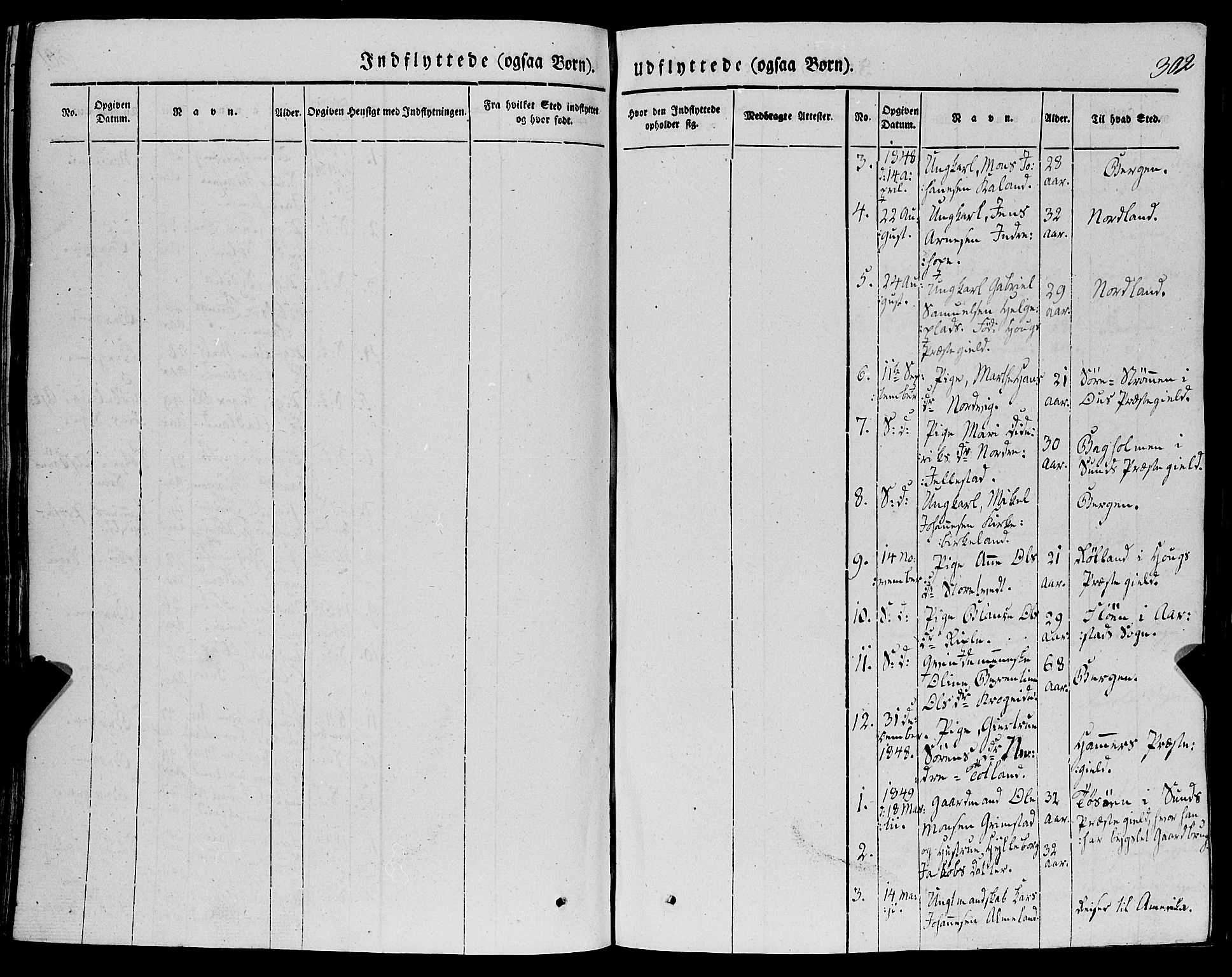 Fana Sokneprestembete, SAB/A-75101/H/Haa/Haaa/L0008: Parish register (official) no. A 8, 1829-1851, p. 302