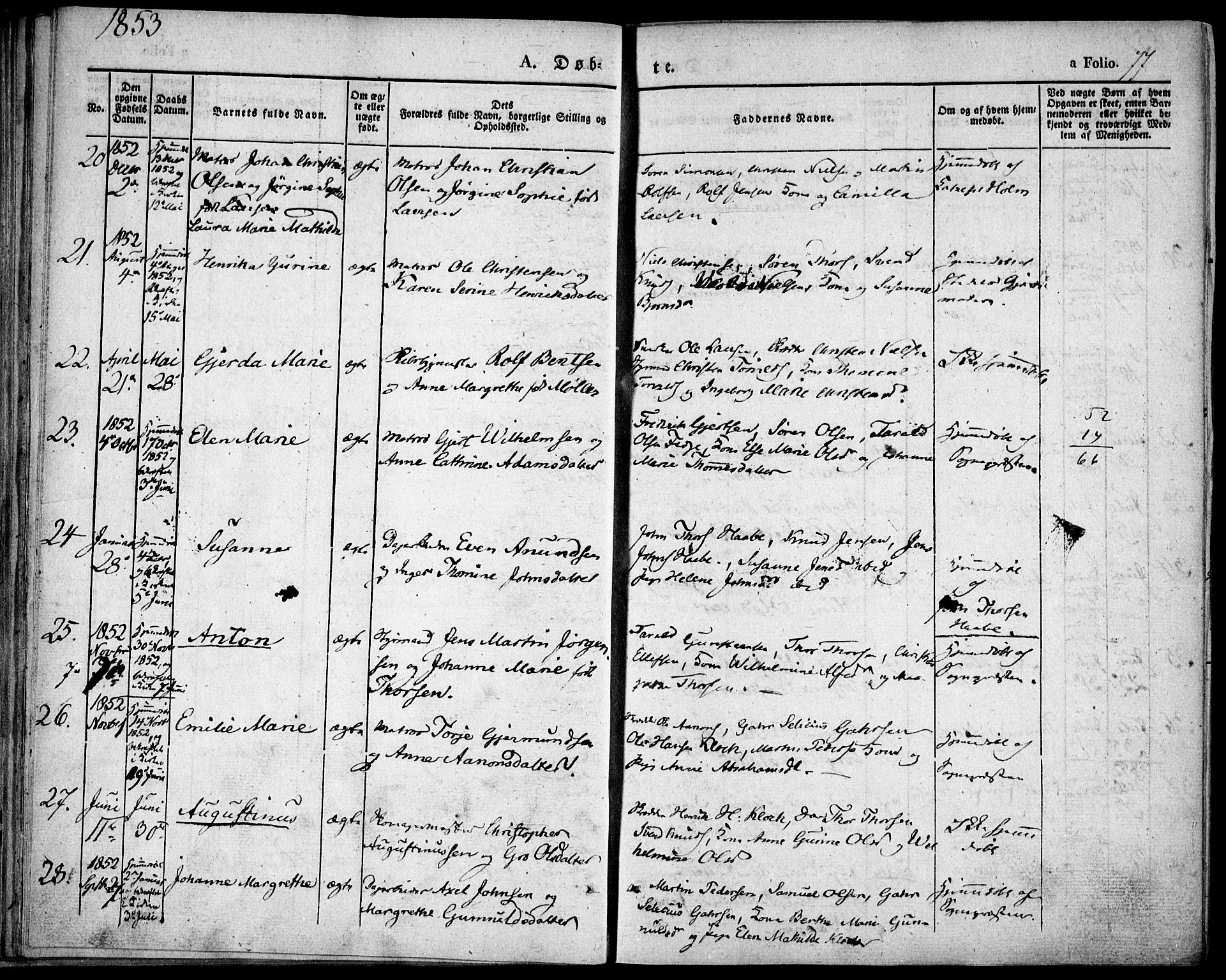 Risør sokneprestkontor, AV/SAK-1111-0035/F/Fa/L0003: Parish register (official) no. A 3, 1838-1864, p. 77