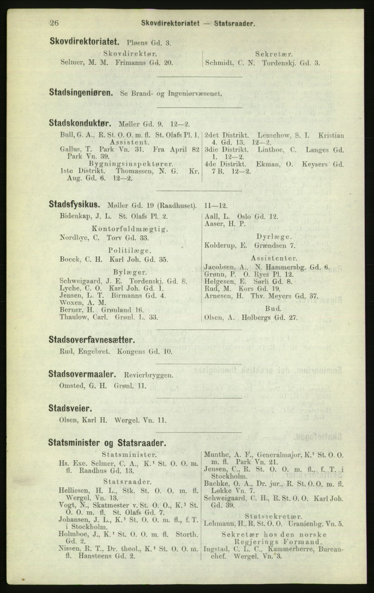 Kristiania/Oslo adressebok, PUBL/-, 1882, p. 26