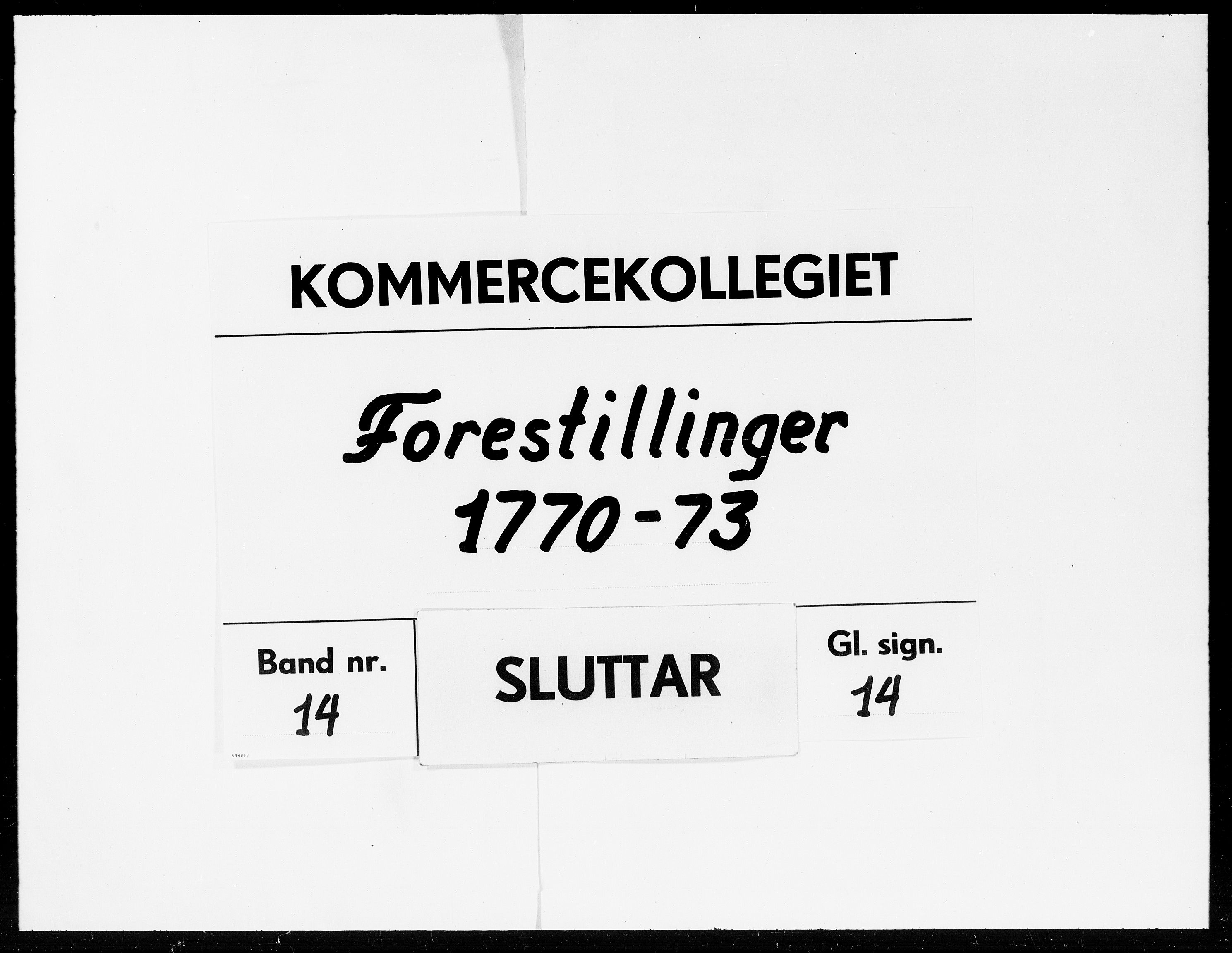 Kommercekollegiet, Dansk-Norske Sekretariat (1736-1771) / Kommercedeputationen (1771-1773), DRA/A-0002/-/411: Forestillinger, 1770-1773