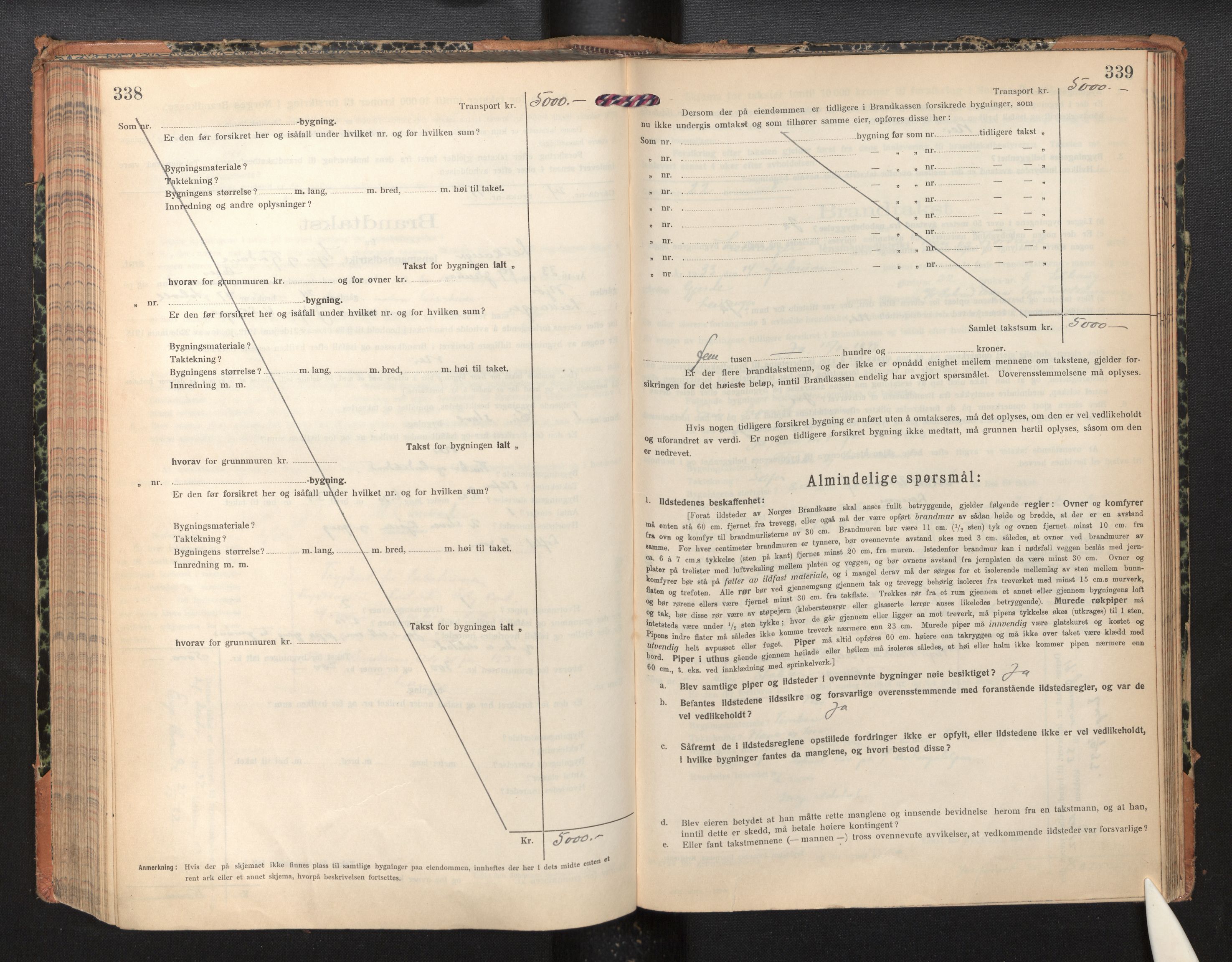 Lensmannen i Leikanger, AV/SAB-A-29201/0012/L0007: Branntakstprotokoll, skjematakst, 1926-1936, p. 338-339