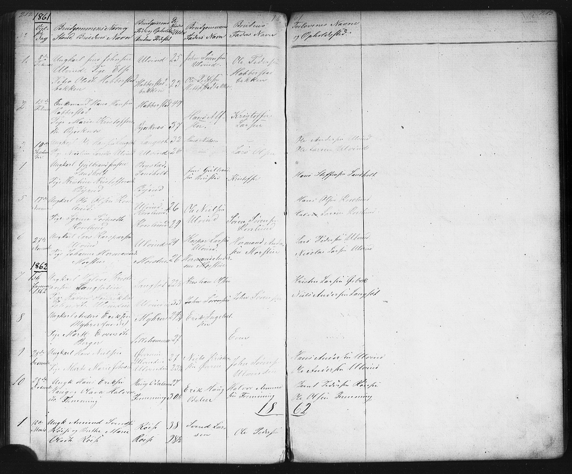 Eidsvoll prestekontor Kirkebøker, SAO/A-10888/G/Gb/L0001: Parish register (copy) no. II 1, 1861-1877, p. 212-213