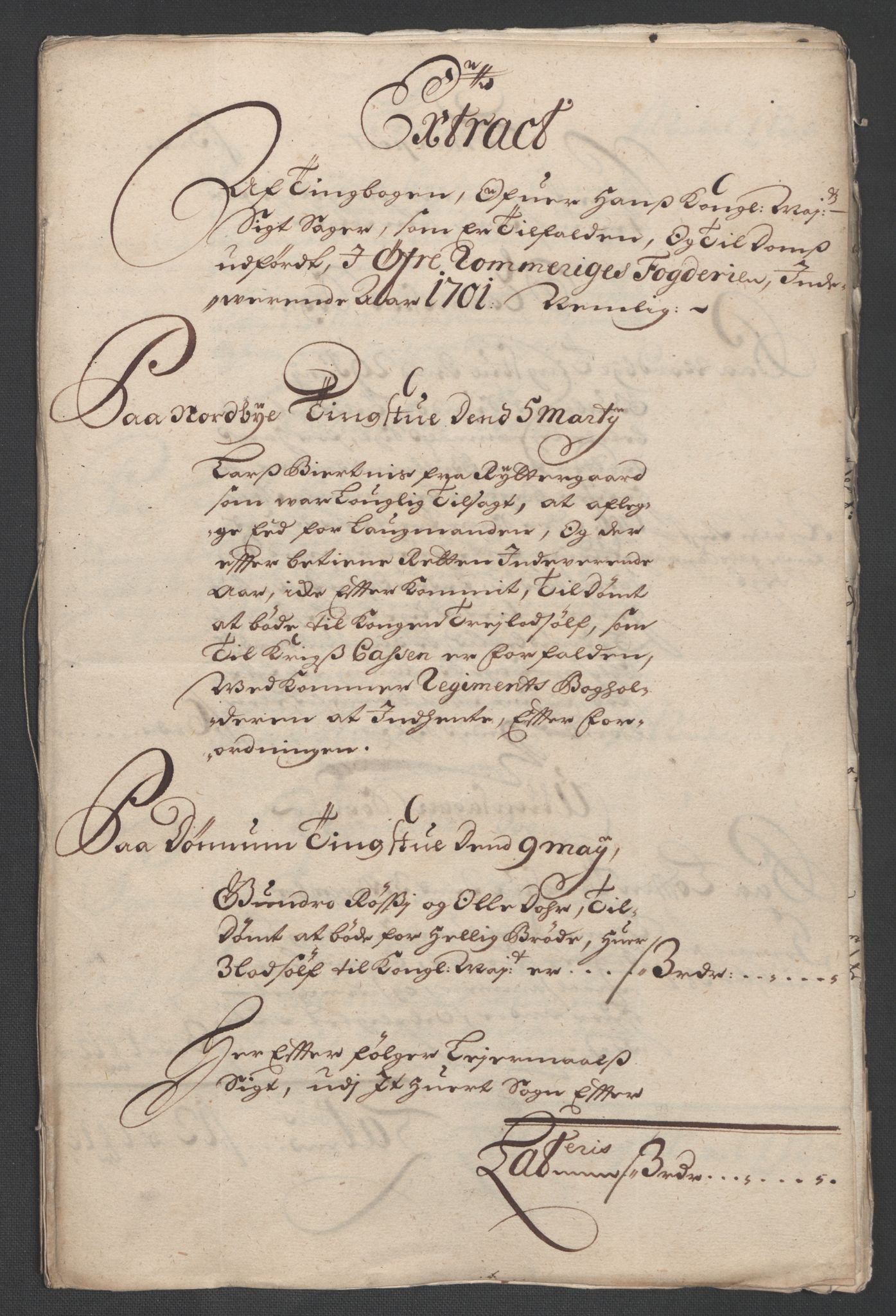 Rentekammeret inntil 1814, Reviderte regnskaper, Fogderegnskap, RA/EA-4092/R12/L0713: Fogderegnskap Øvre Romerike, 1701, p. 66